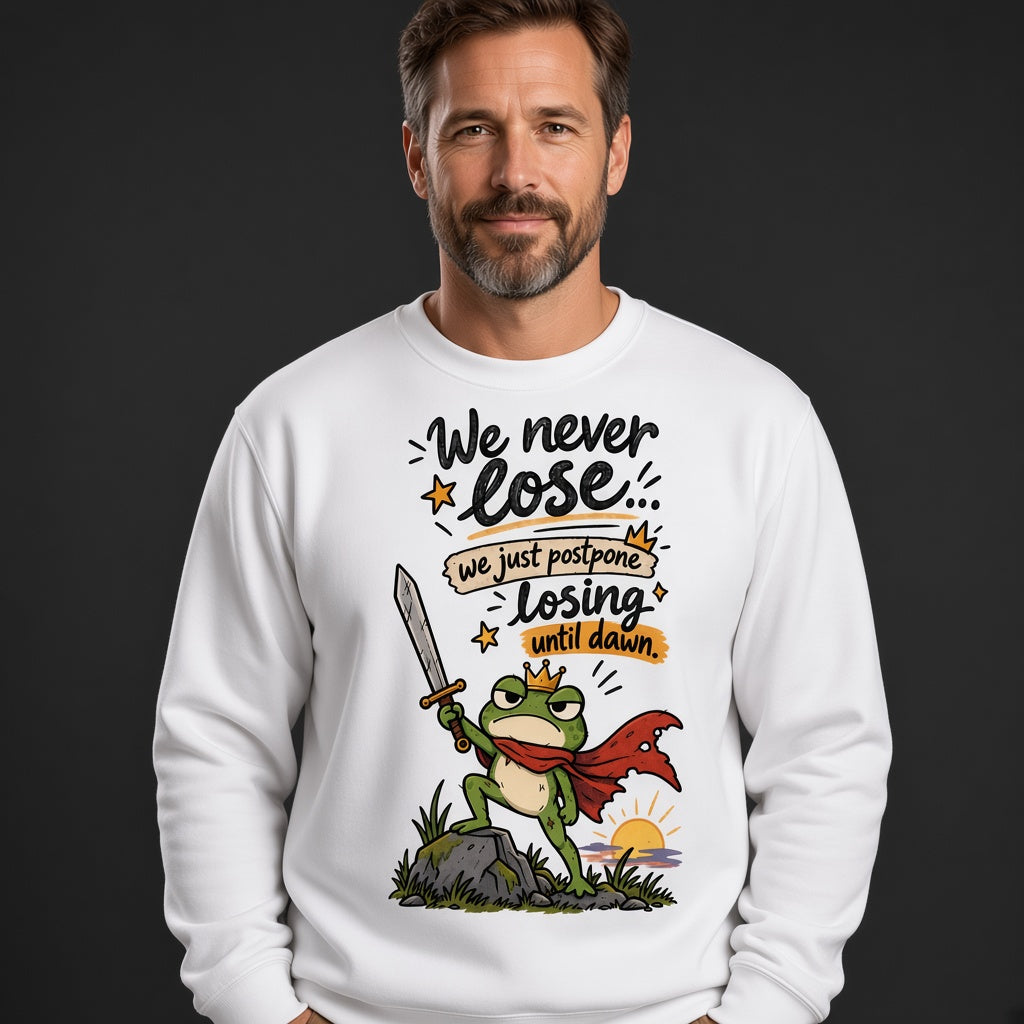 We Never Lose Until Dawn Funny Frog Sweatshirt