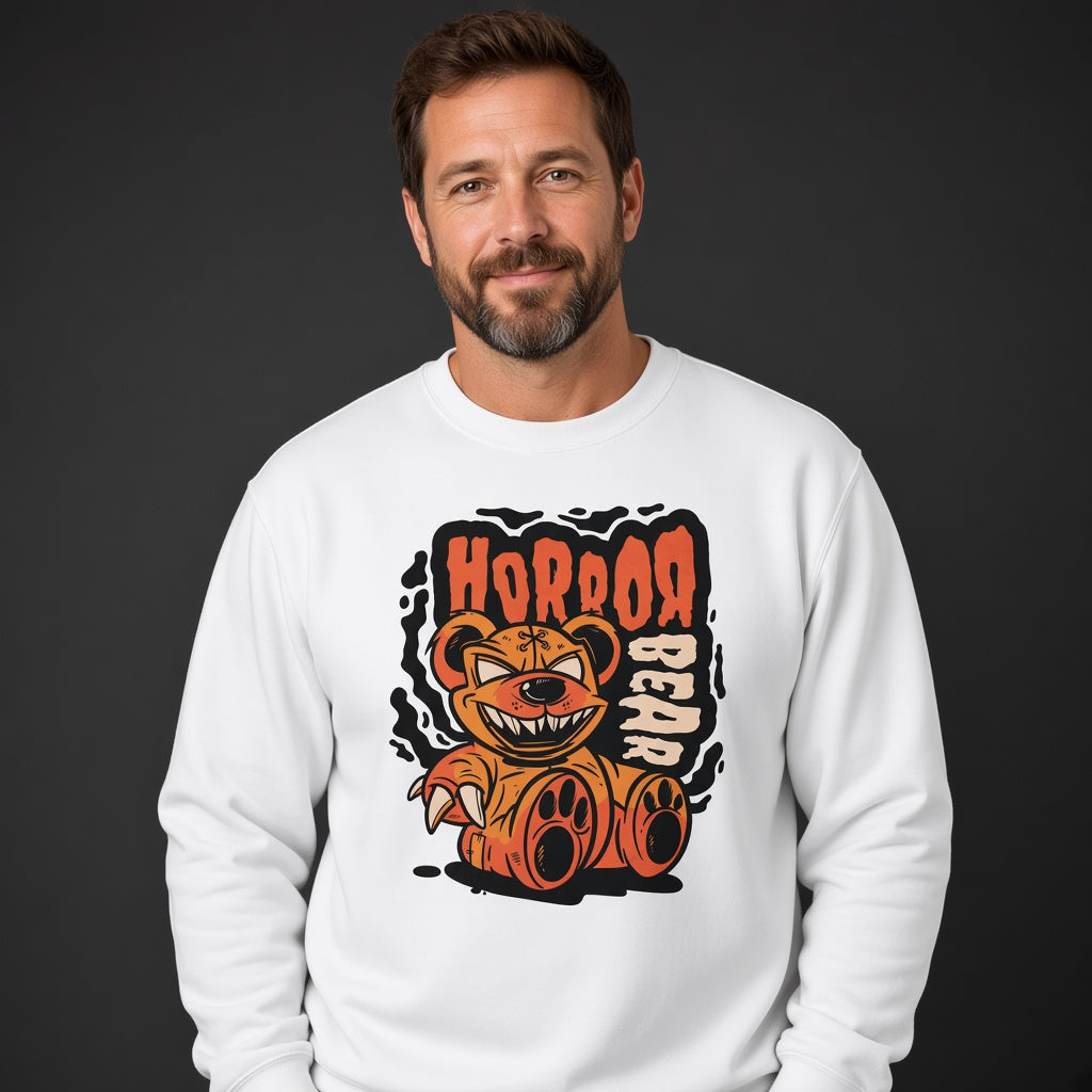 Horror bear sweatshirt, funny sweatshirt, graphic shirts, unisex tshirt, printed sweatshirt