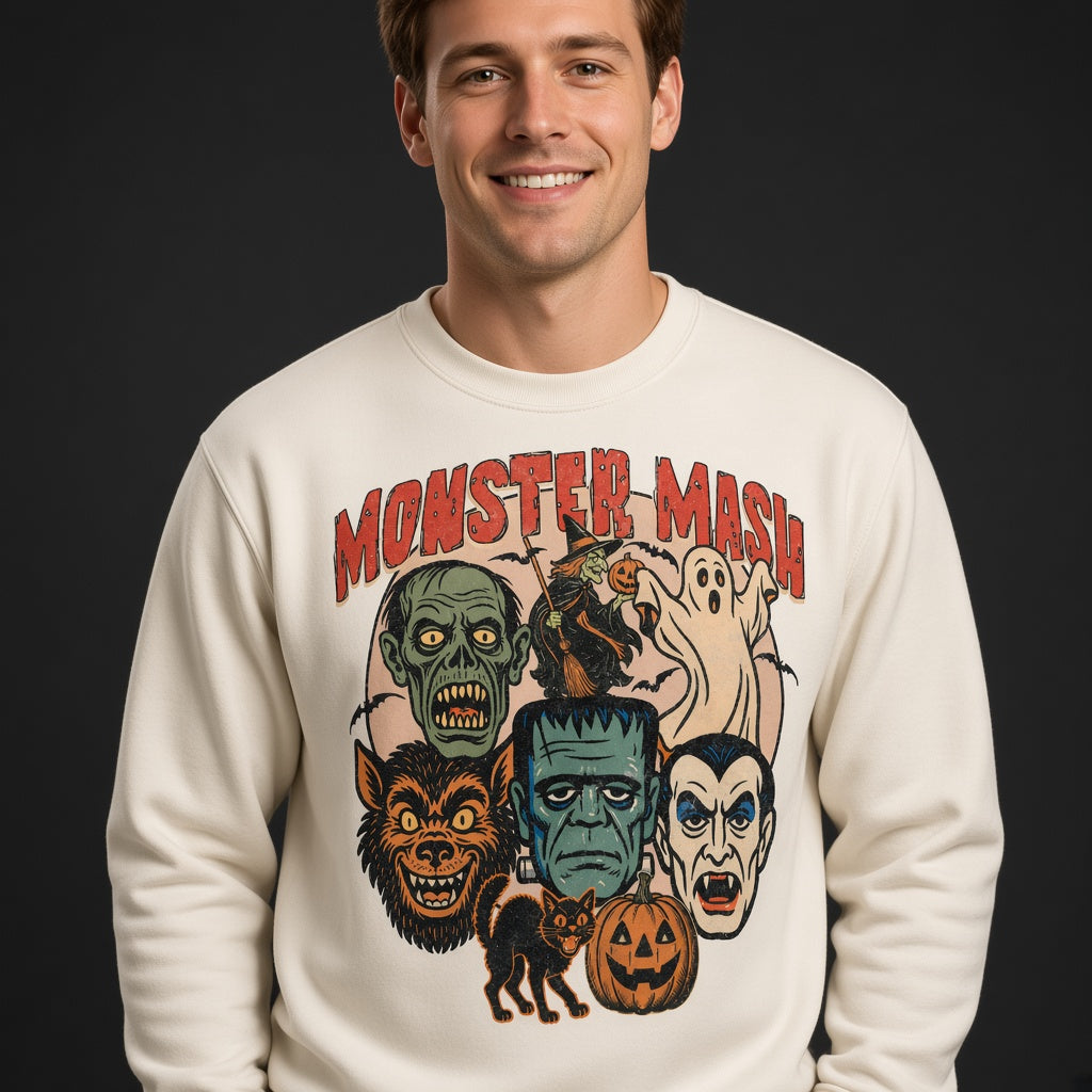 Monster Mash Retro Halloween Theme Sweatshirt