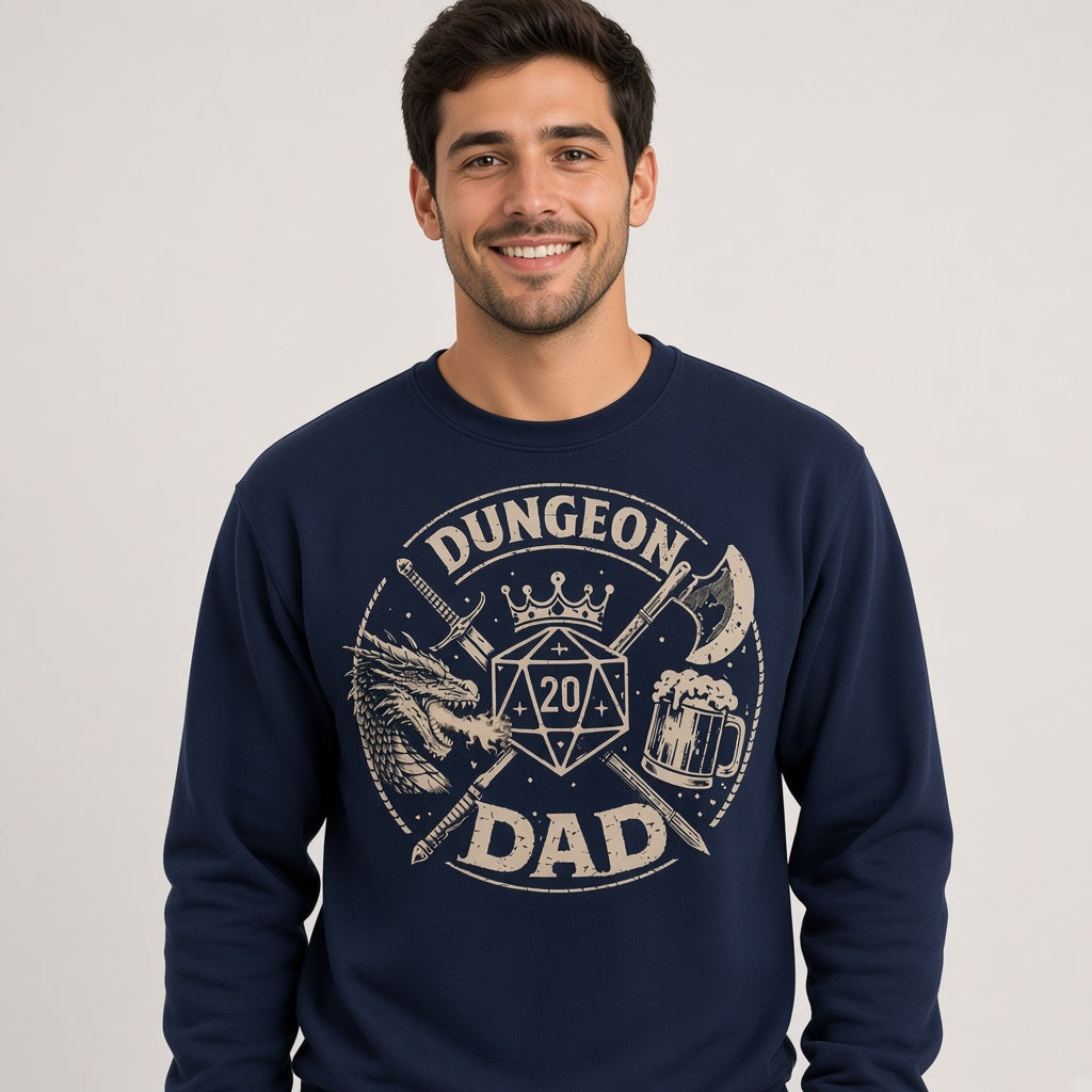 Dungeon Dad Funny D&D D20 Sweatshirt