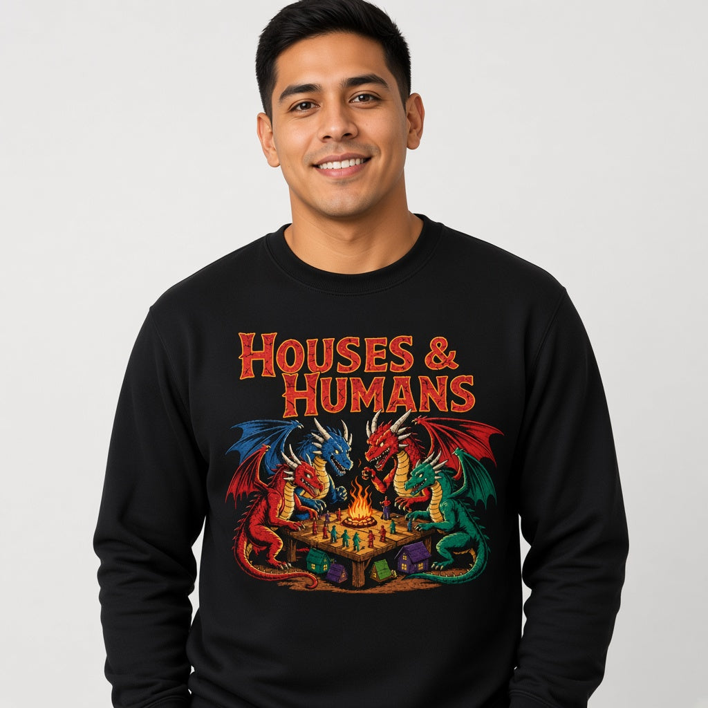 Houses and Humans D&D Gift Sweatshirt Dungeons and Dragons