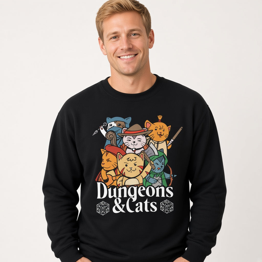 Dungeons and cats Sweatshirt, Unisex sweatshirt