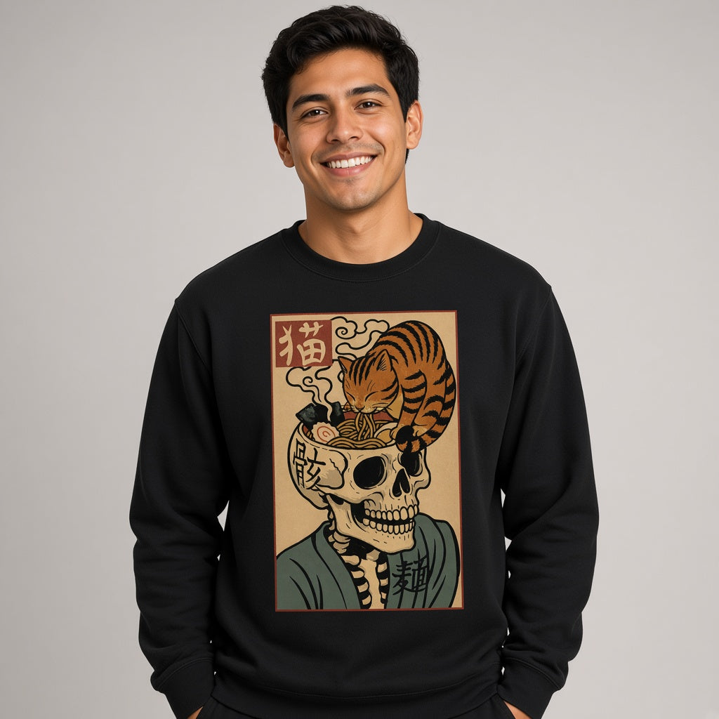 Cat Ramen Skull Sweatshirt