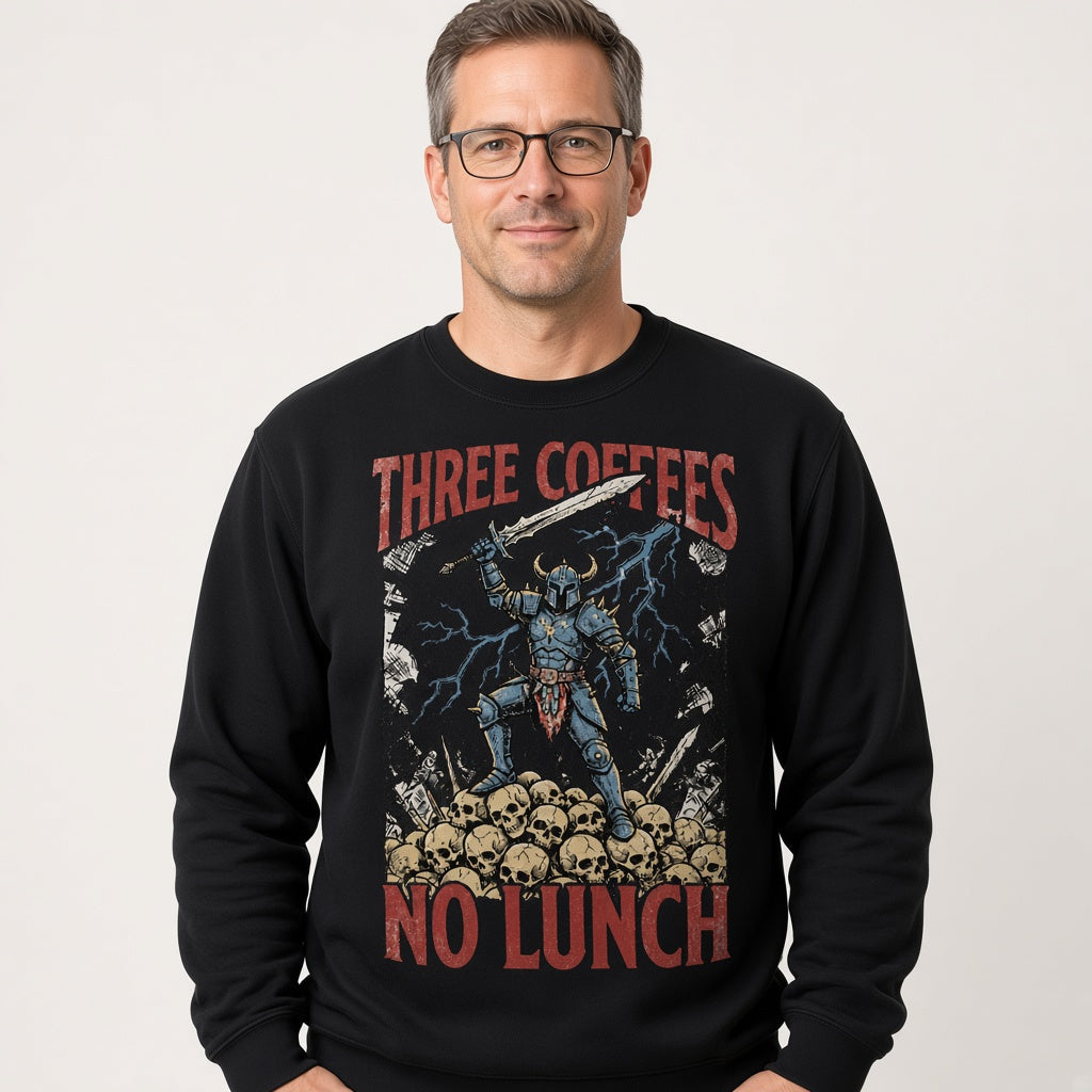 Three Coffees No Lunch Sweatshirt