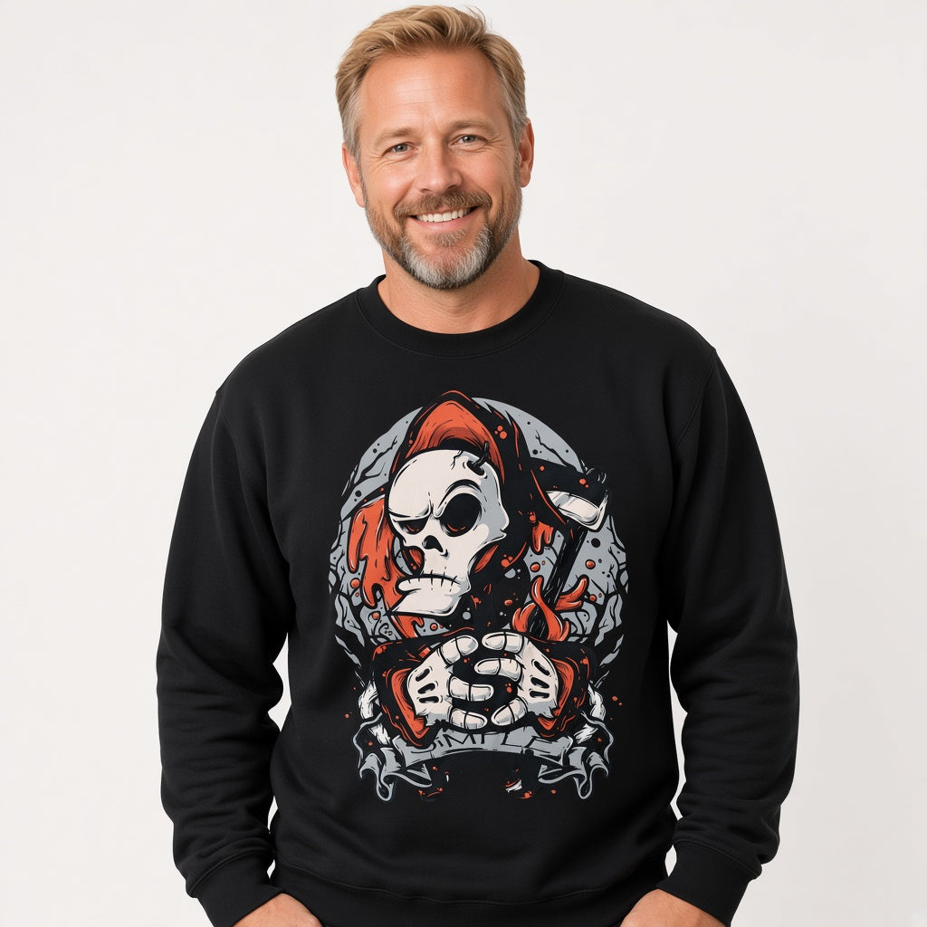 Skull in a cap sweatshirt, funny sweatshirt, graphic shirts, unisex tshirt, printed sweatshirt