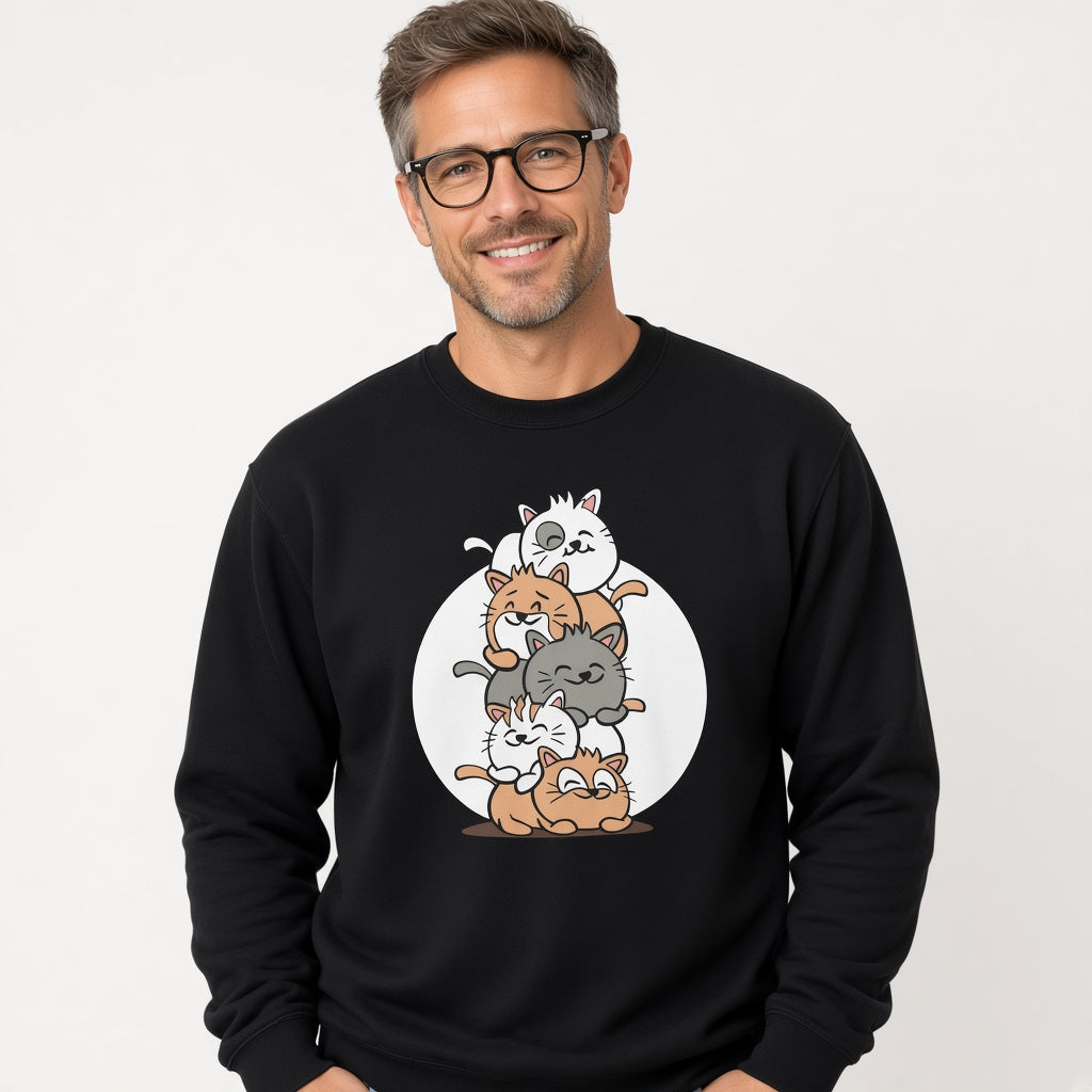 Pile of cats sweatshirt, funny sweatshirt, graphic shirts, unisex tshirt, printed sweatshirt
