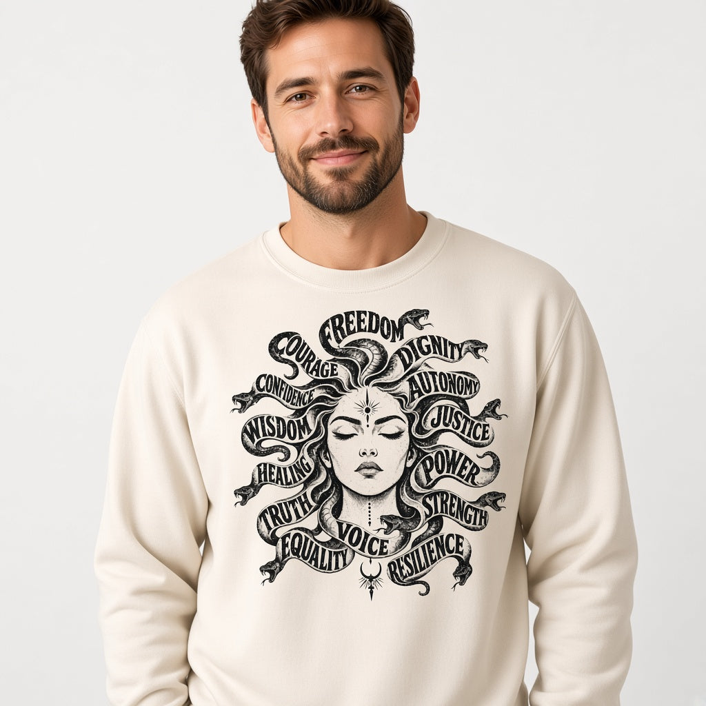 Mythical Medusa Graphic Sweatshirt Gift for Feminists