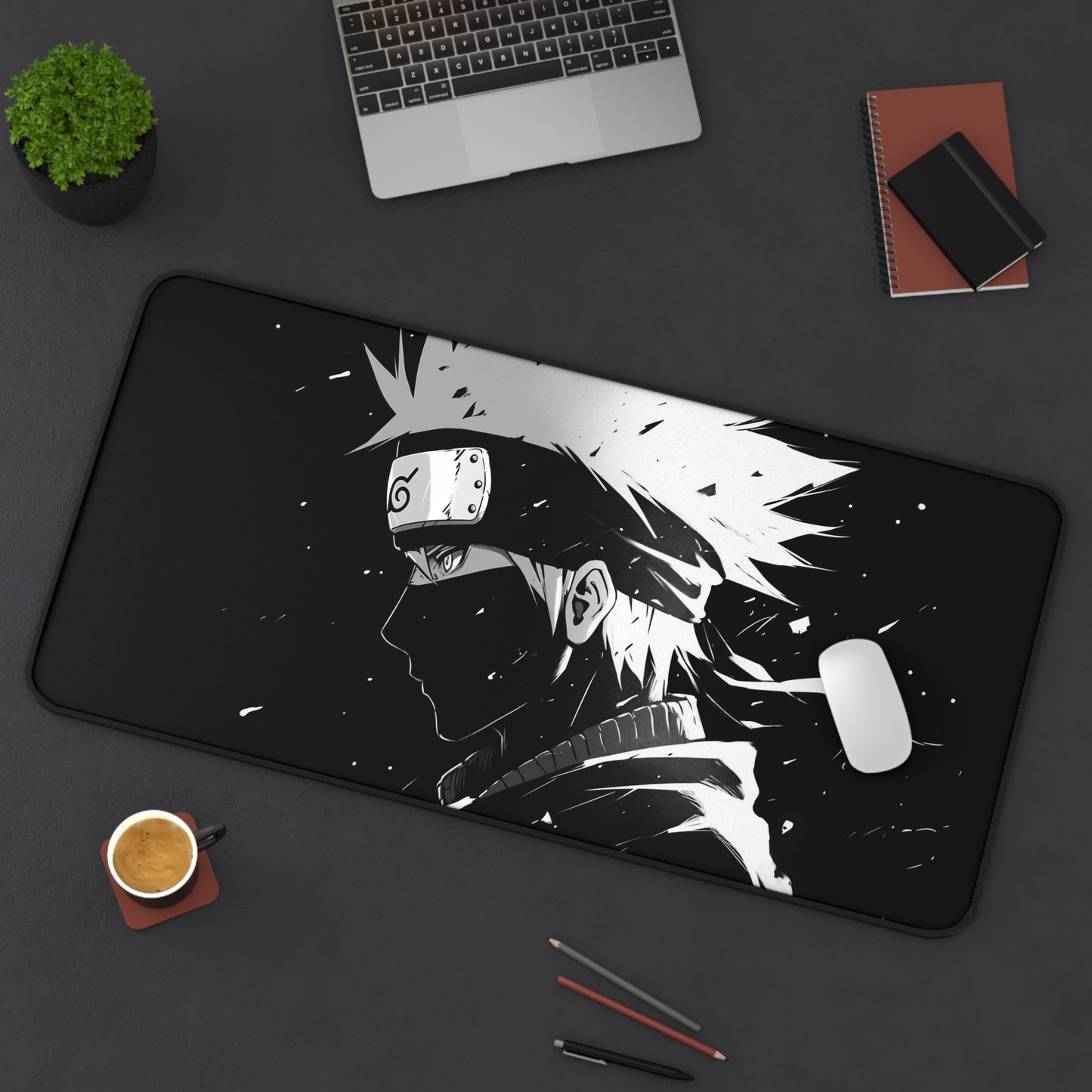 Anime Kakashi Hatake Monochrome Desk Mat