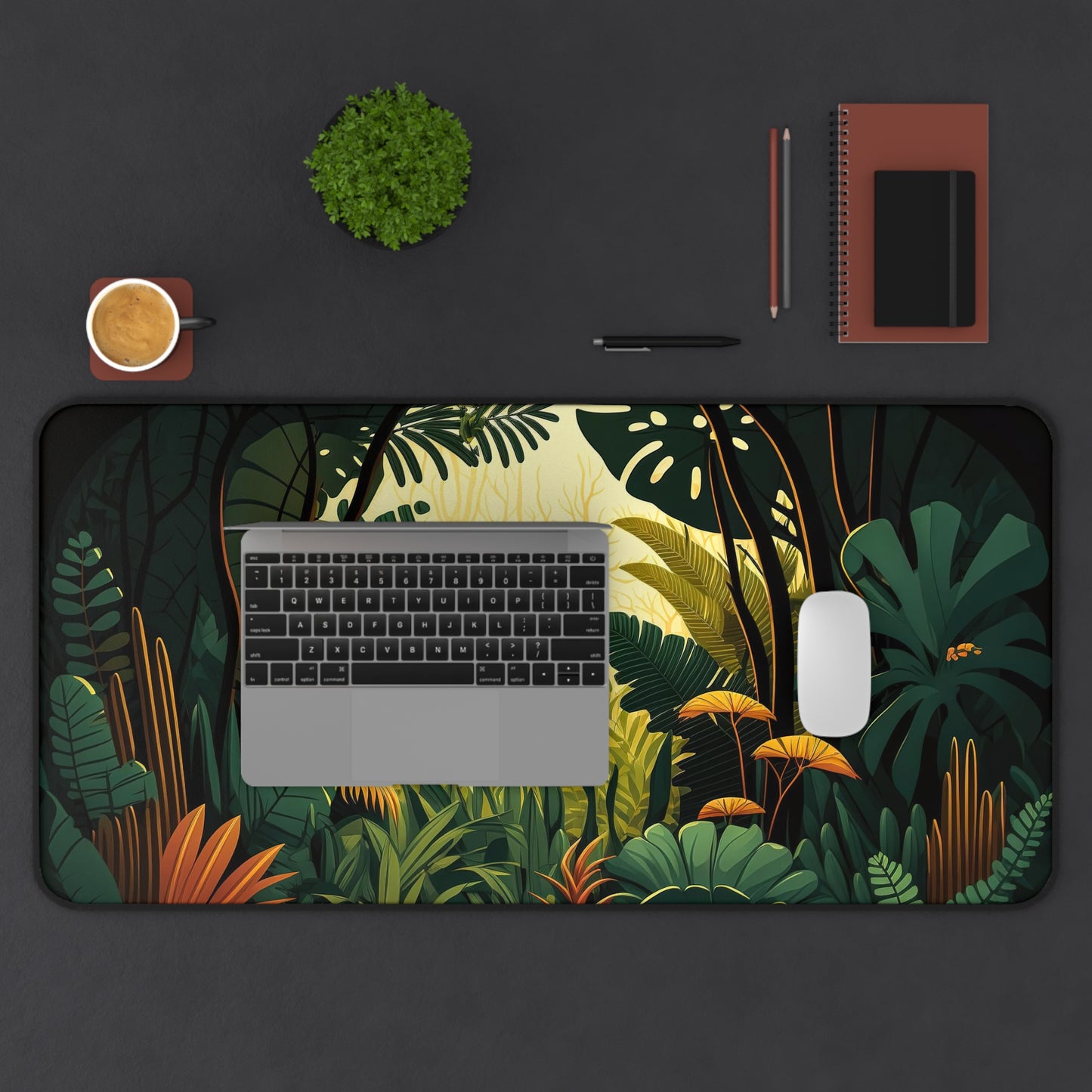 Jungle Desk Mat, Gaming keyboard matt, mousepad large, XXL extended deskpad mouse pad - Bold Print