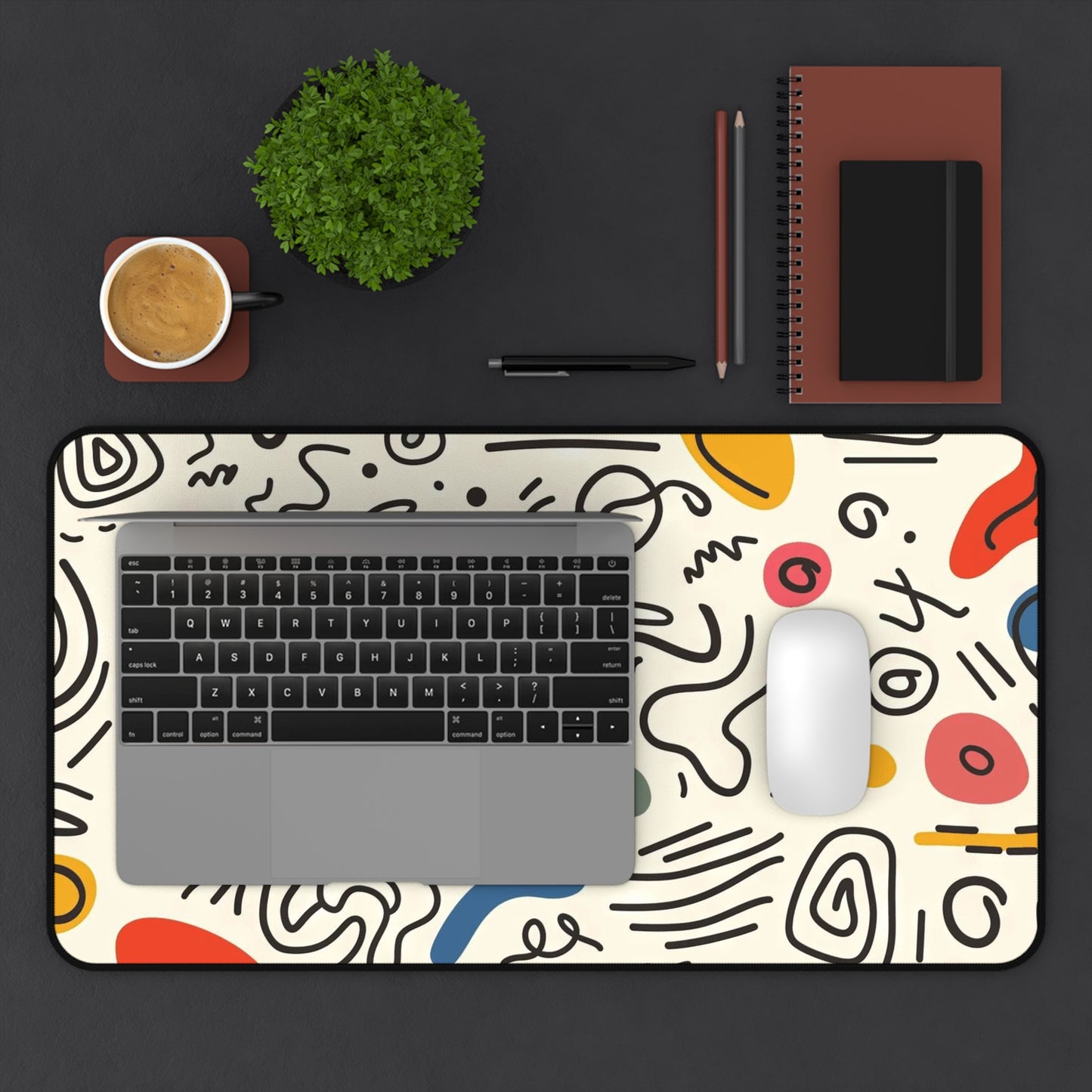 Mid-Century Modern Abstract Desk Mat