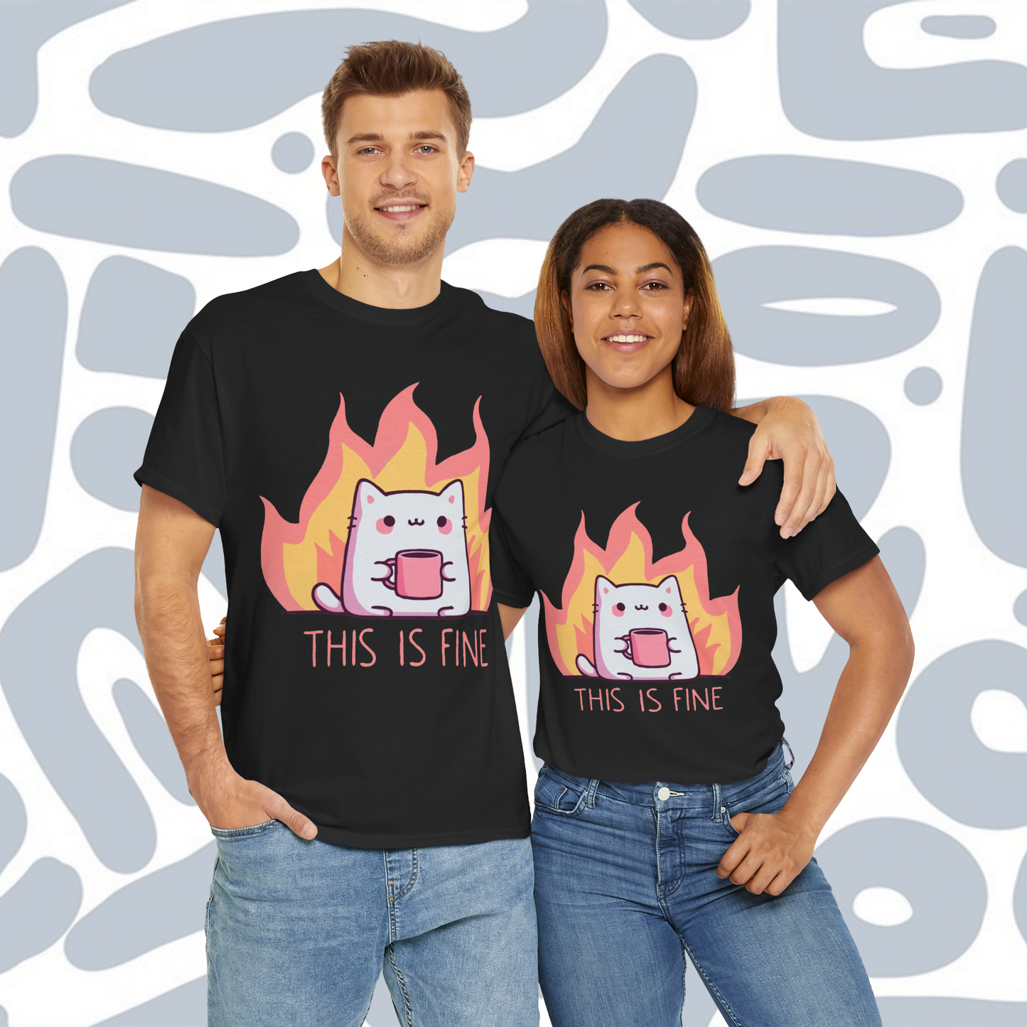 Cat, This Is Fine T-Shirt, Funny Unisex tee