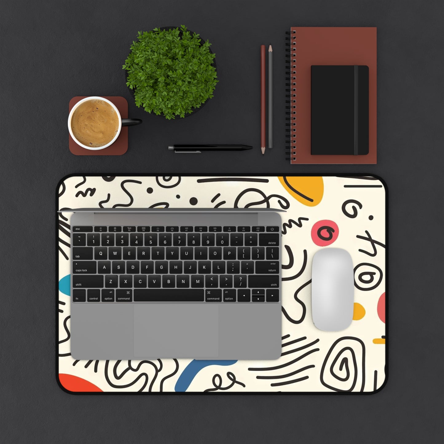 Mid-Century Modern Abstract Desk Mat
