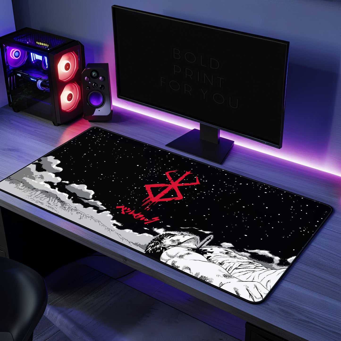 Anime Guts Berserk Night Gaming Desk Mat