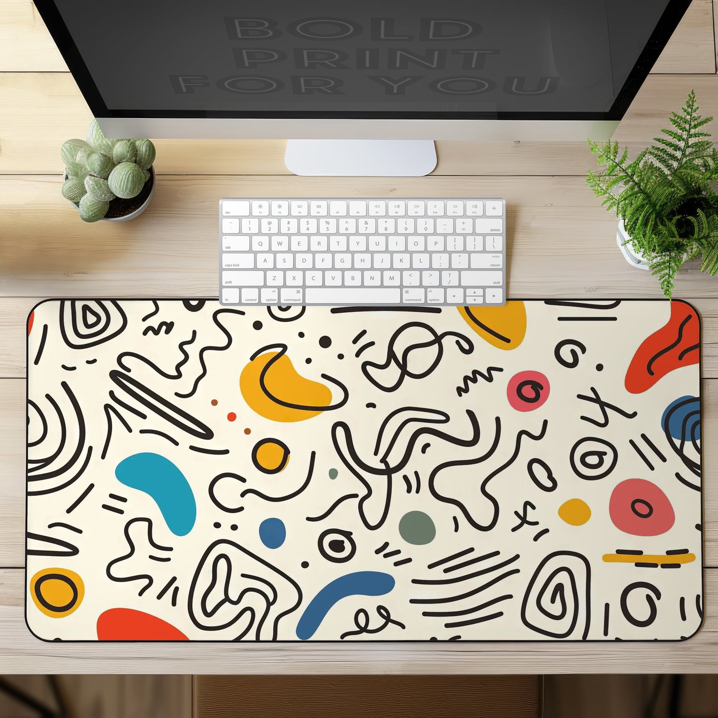 Mid-Century Modern Abstract Desk Mat