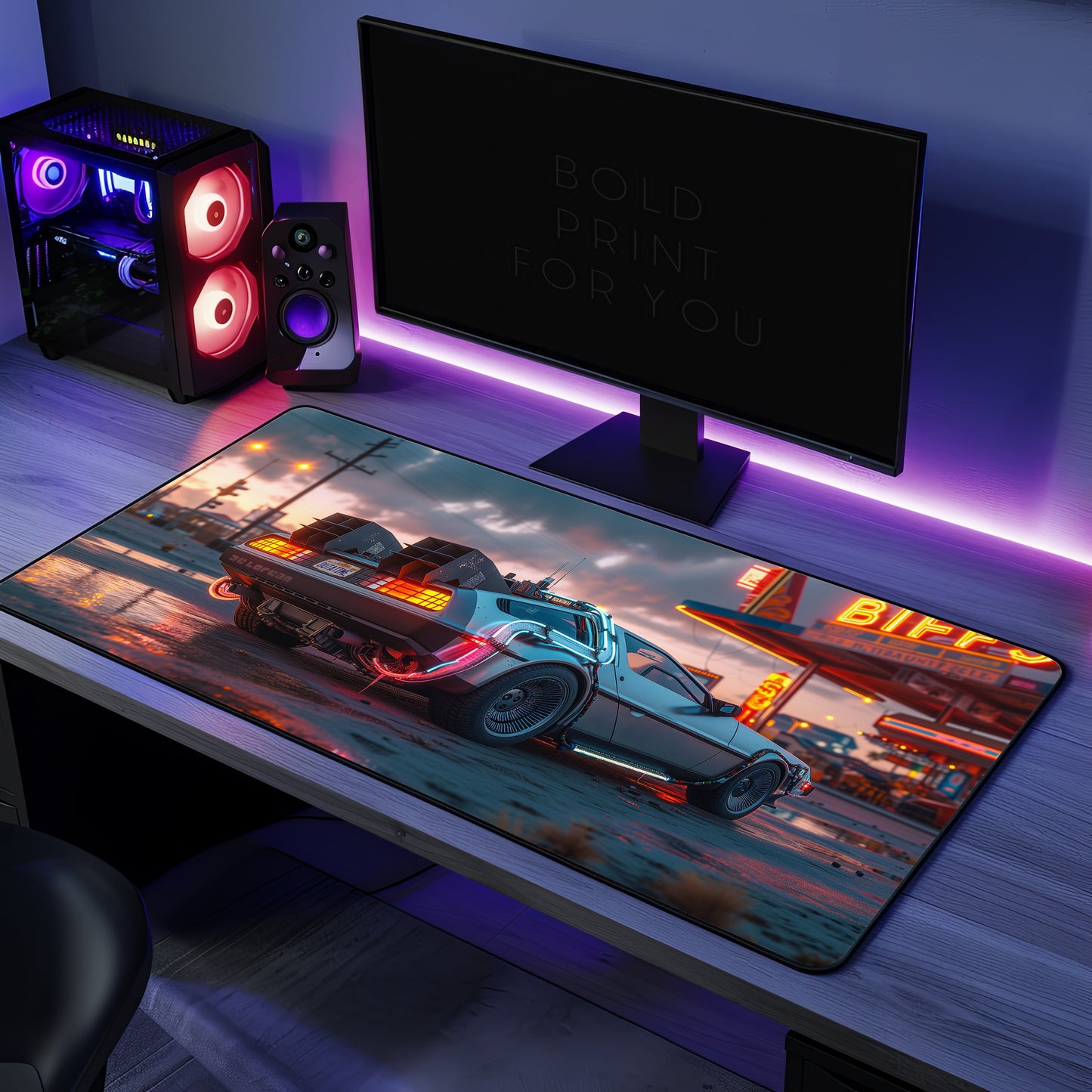 DeLorean DMC-12 Gaming Desk Mat