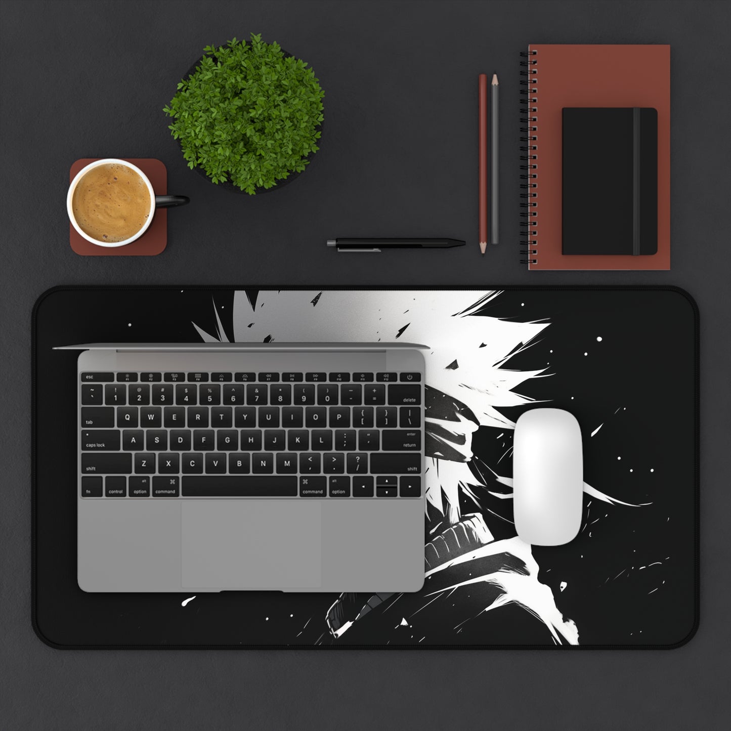 Anime Kakashi Hatake Monochrome Desk Mat
