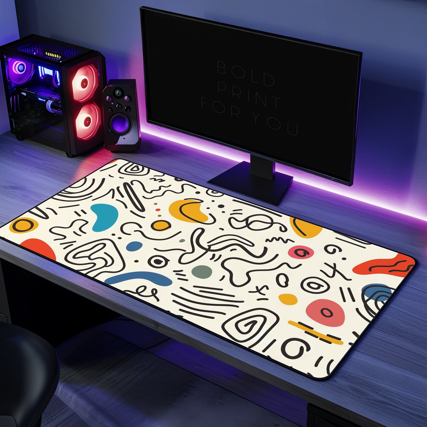 Mid-Century Modern Abstract Desk Mat
