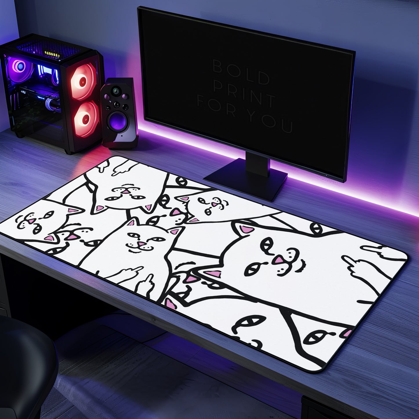 Funny Bad Kitty Desk Mat