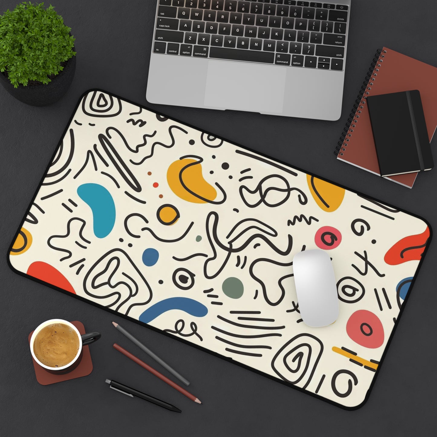 Mid-Century Modern Abstract Desk Mat