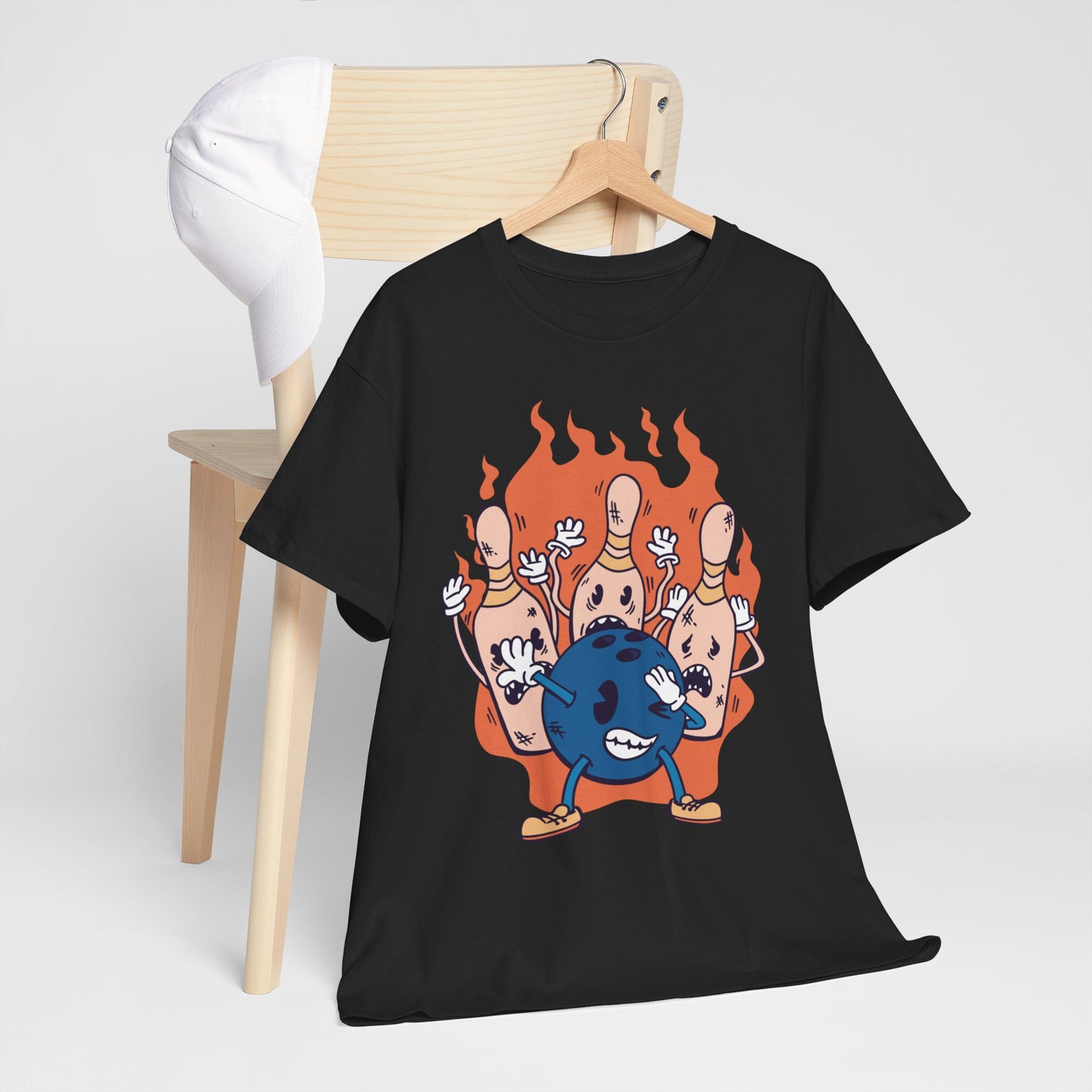Bowling ball and pins dabbing T-shirt, funny graphic tshirts, unisex tshirt, printed T-shirt