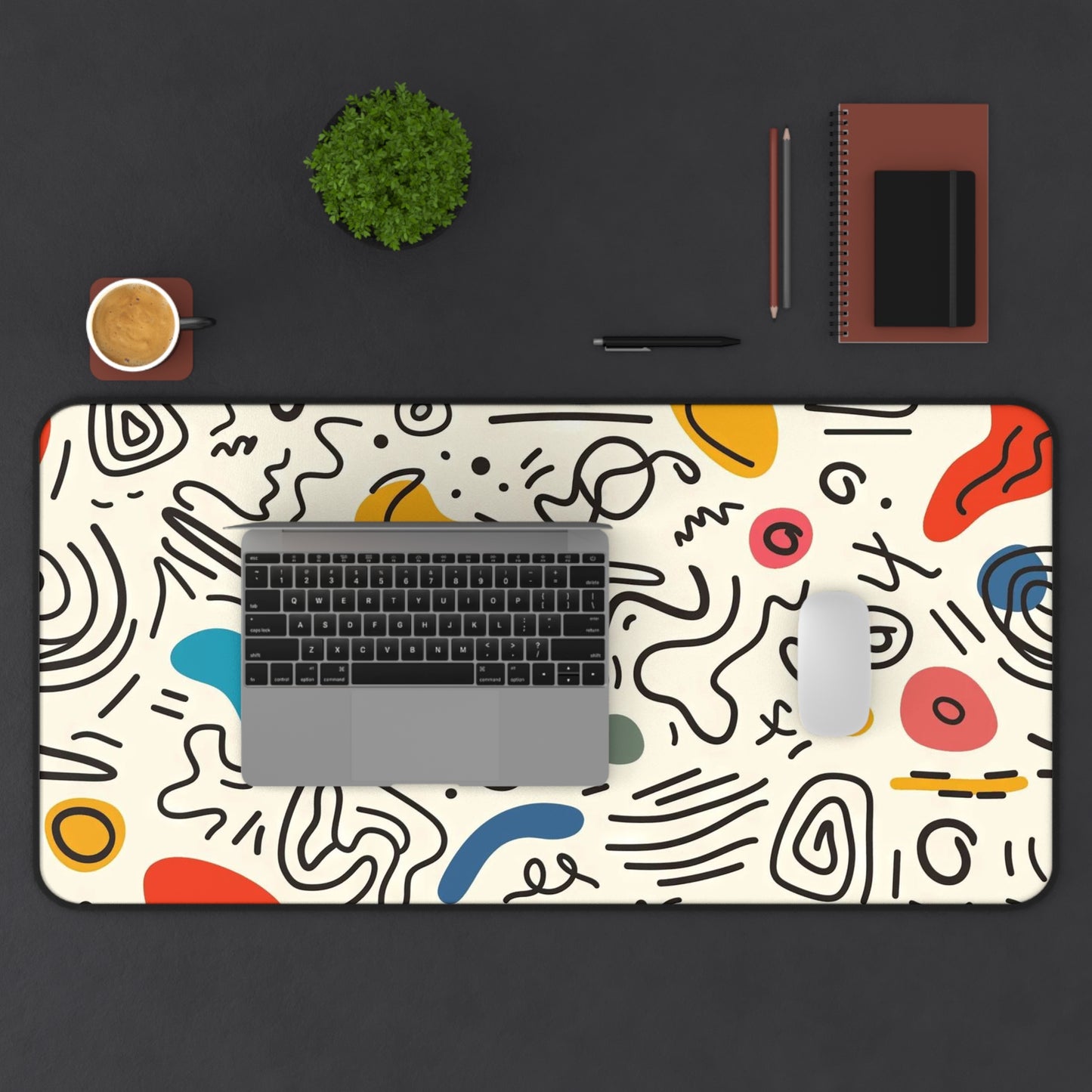 Mid-Century Modern Abstract Desk Mat