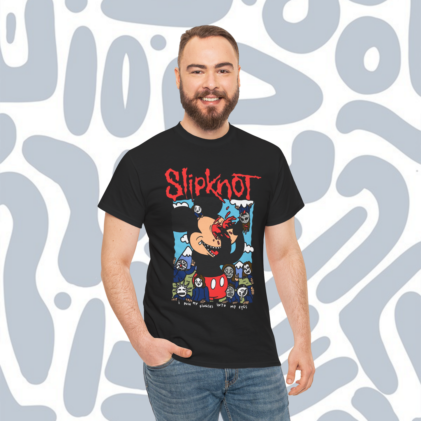 Slipknot i push my fingers into my eyes T-Shirt, Funny Unisex tee