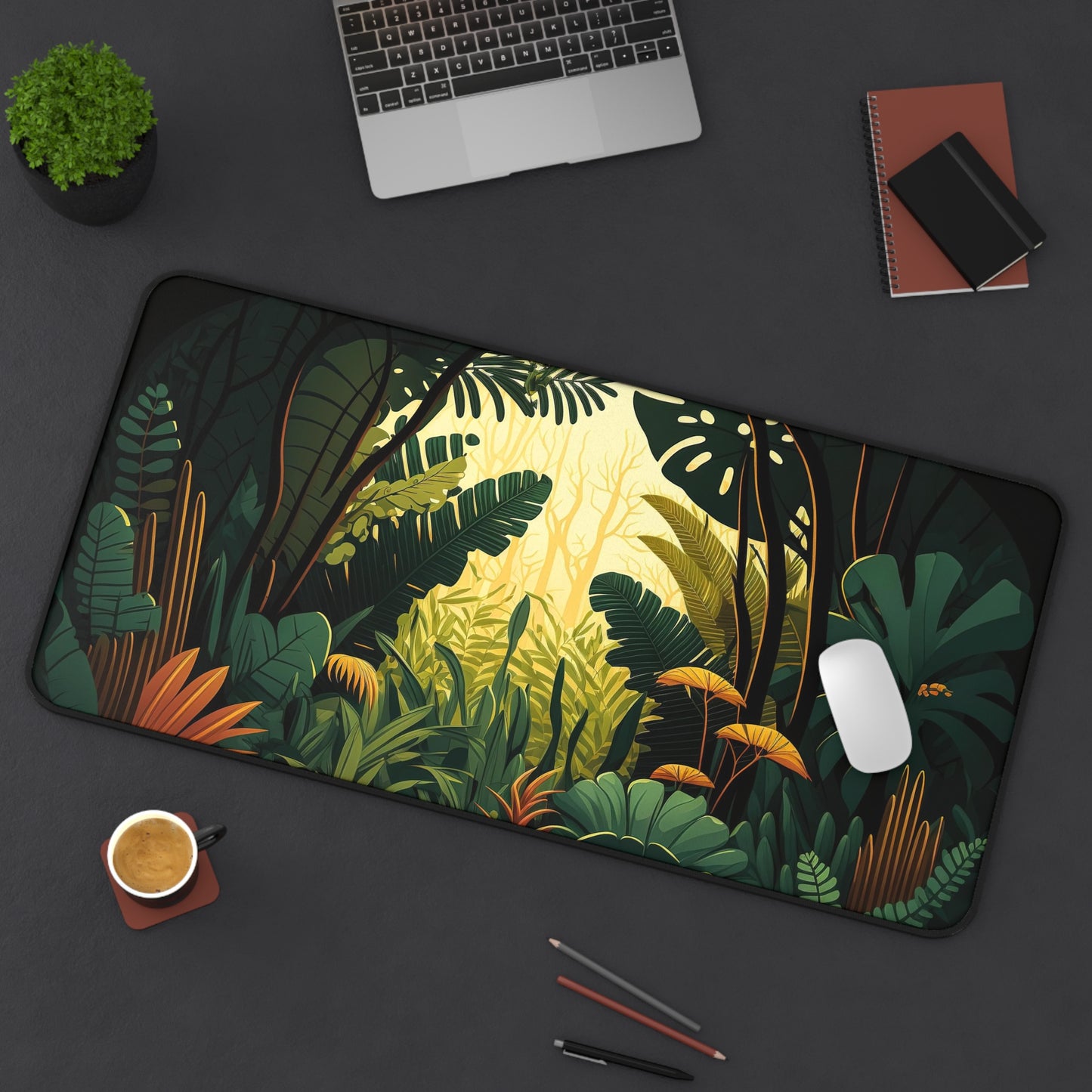 Jungle Desk Mat, Gaming keyboard matt, mousepad large, XXL extended deskpad mouse pad - Bold Print