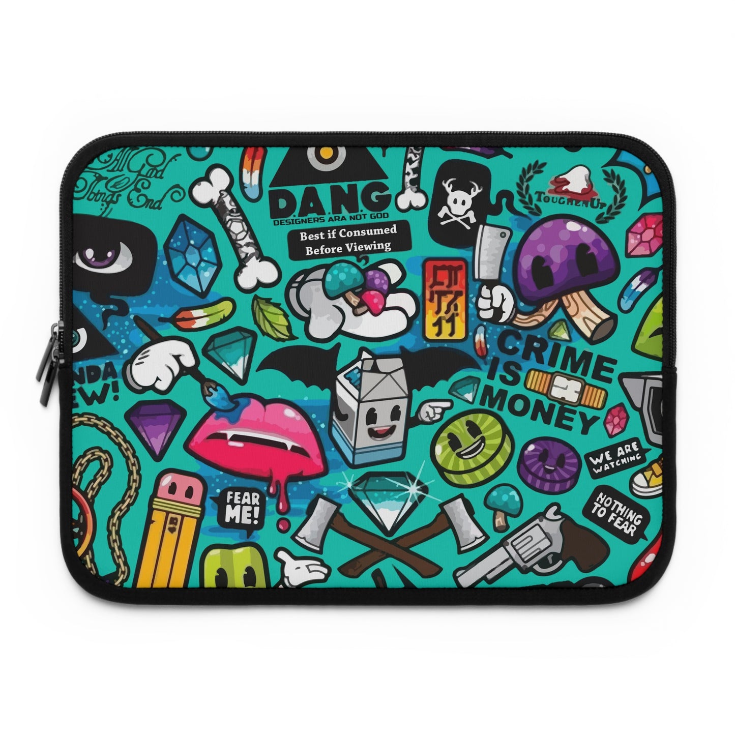 crime is money Laptop sleeve macbook or any laptop 13, 15, 17 inch, Laptop bag