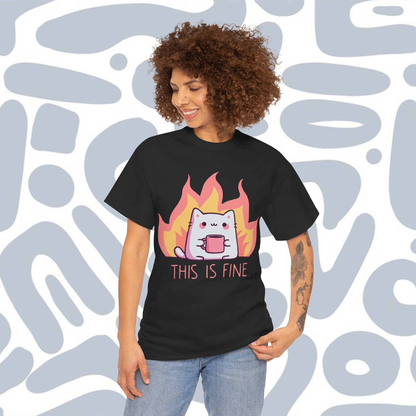 Cat, This Is Fine T-Shirt, Funny Unisex tee