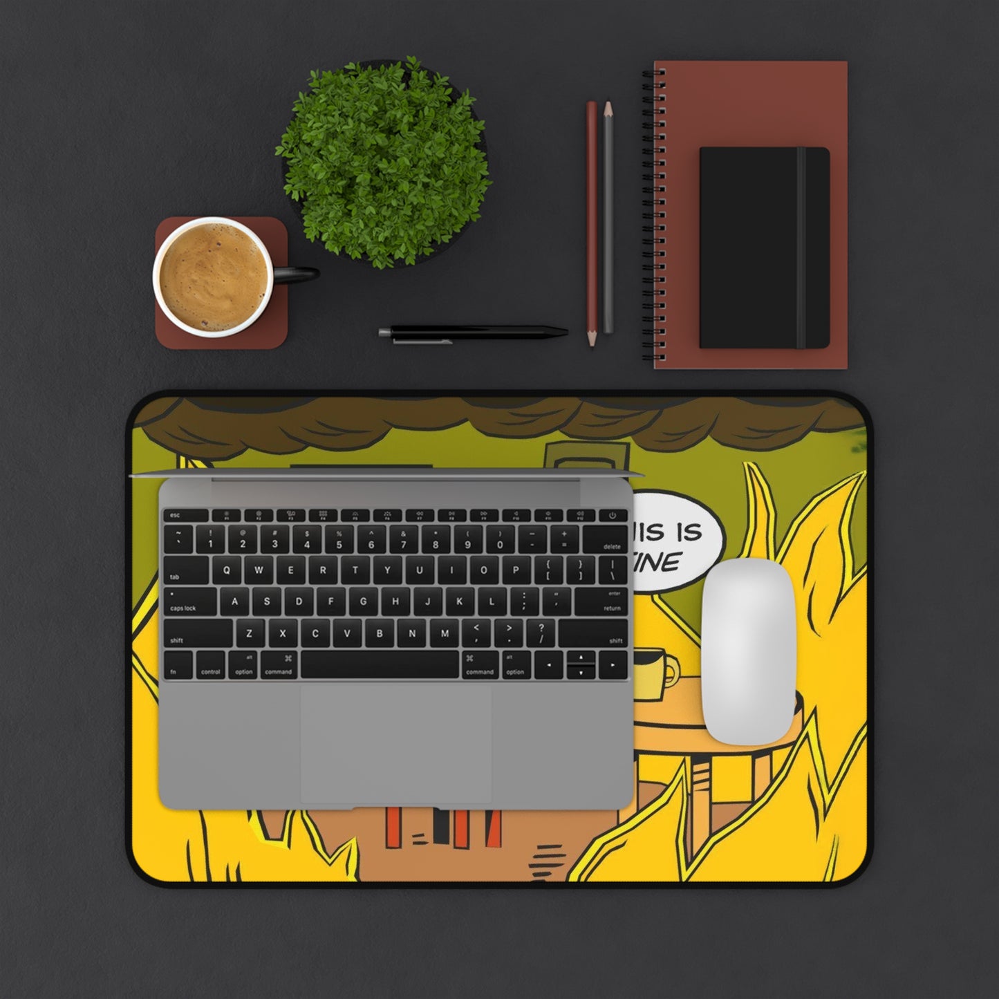 Desk Mat This is fine 2, gaming mouse mat, mousepad large, XXL deskpad mouse pad
