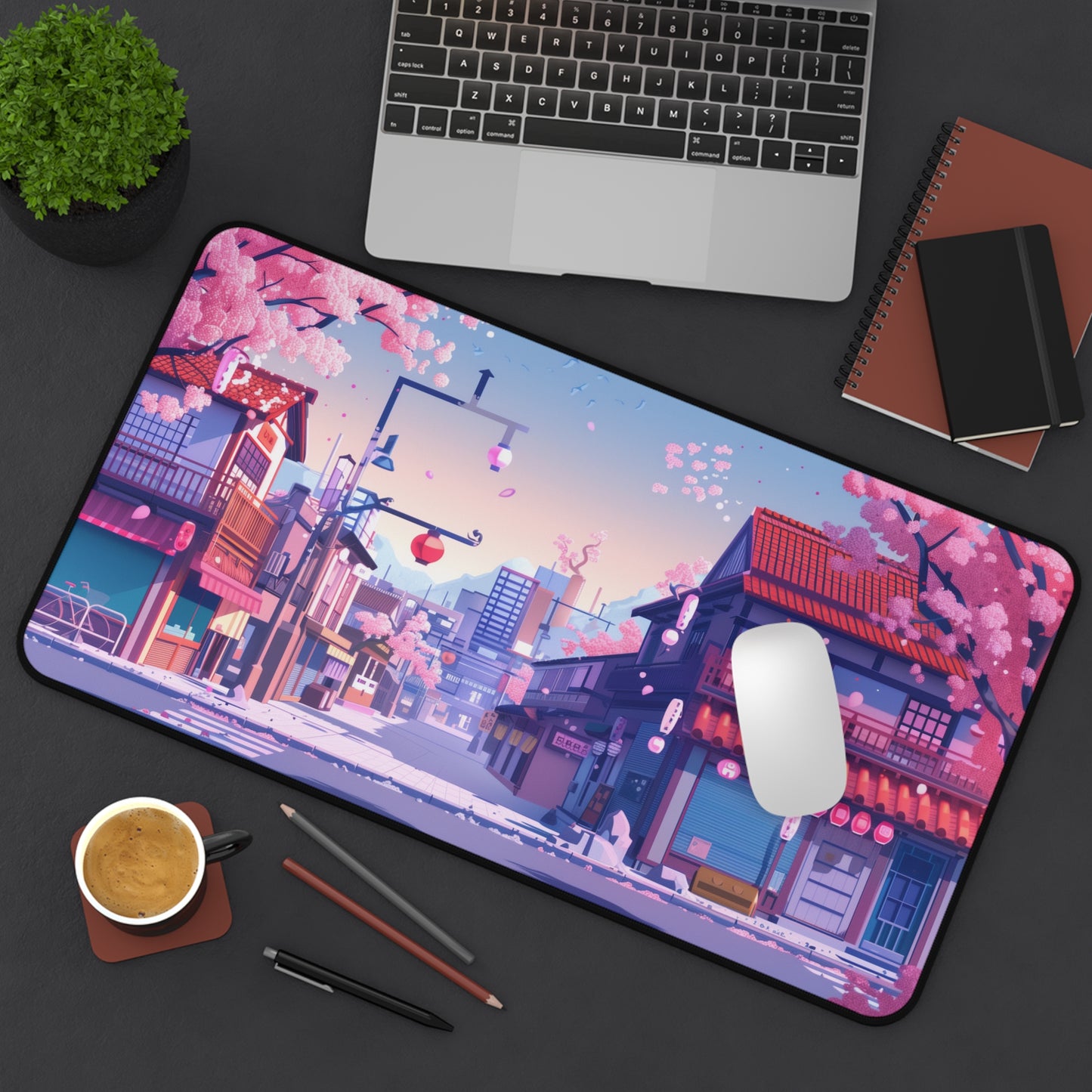 Asian city Anime Desk Mat