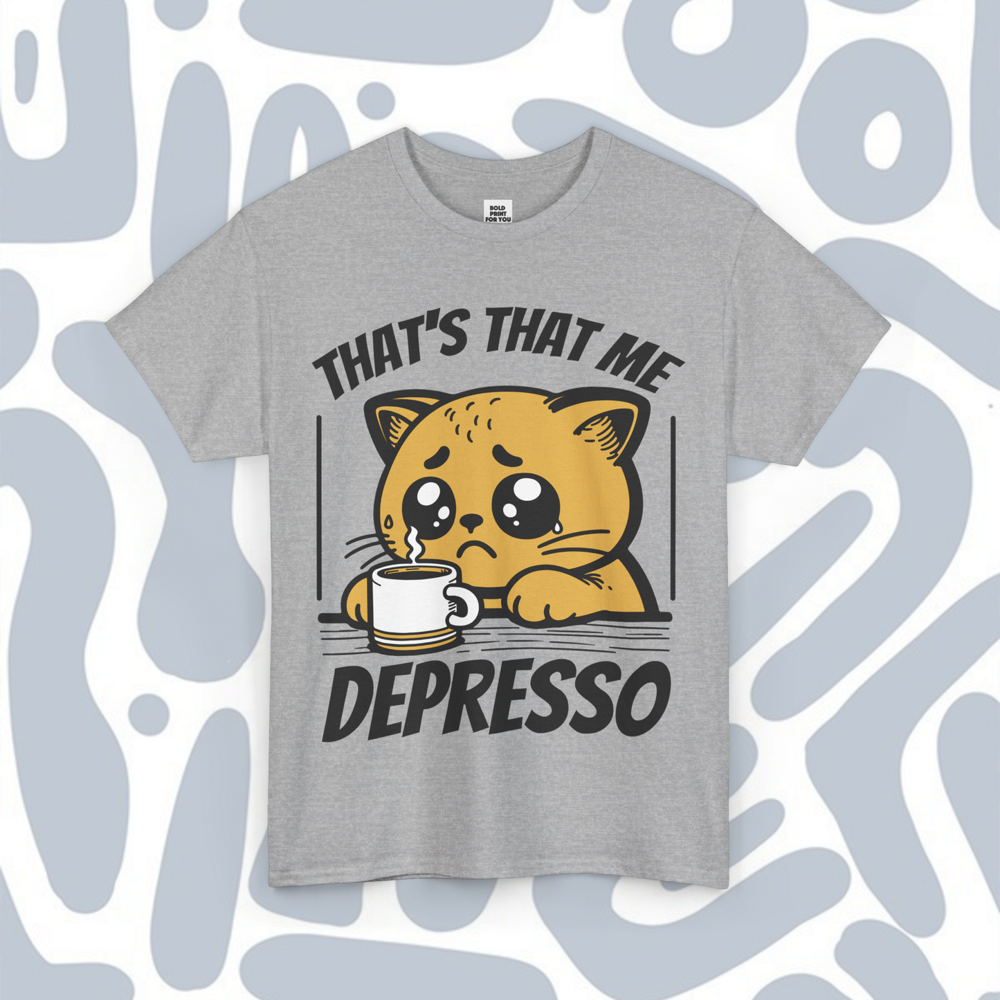 Sad cat coffee T-Shirt, Funny Unisex tee