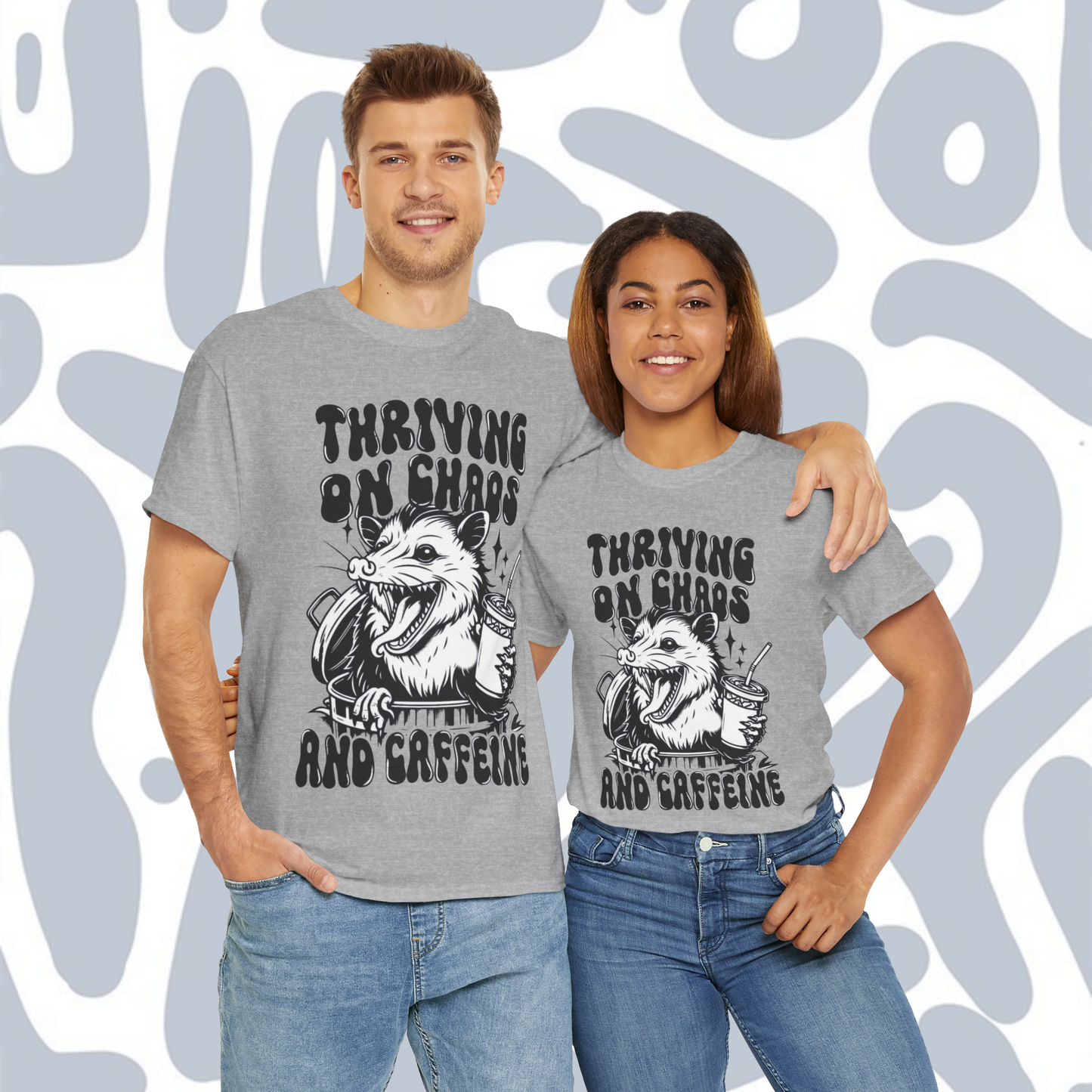 Thriving on chaos and caffeine T-Shirt, Funny Unisex tee