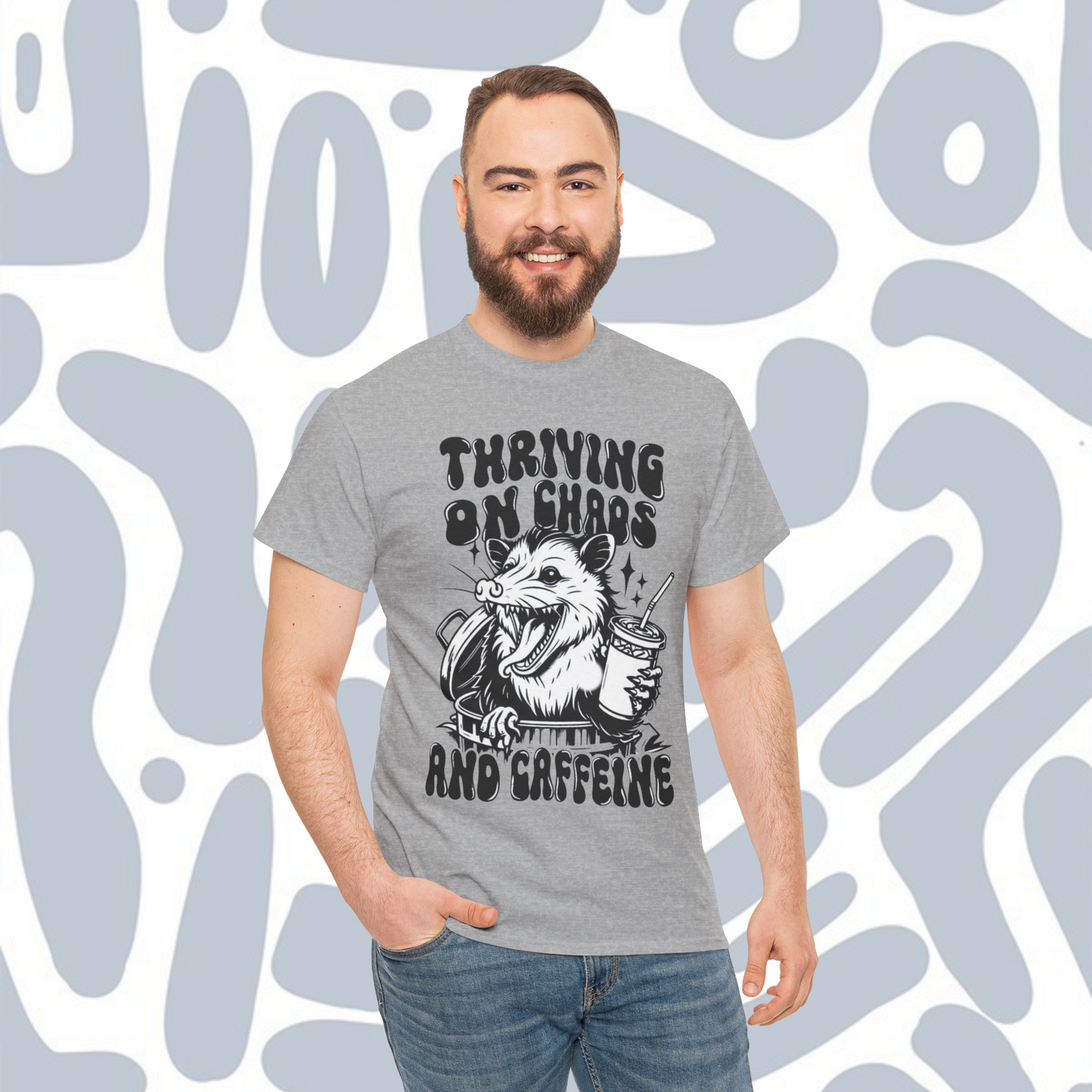 Thriving on chaos and caffeine T-Shirt, Funny Unisex tee