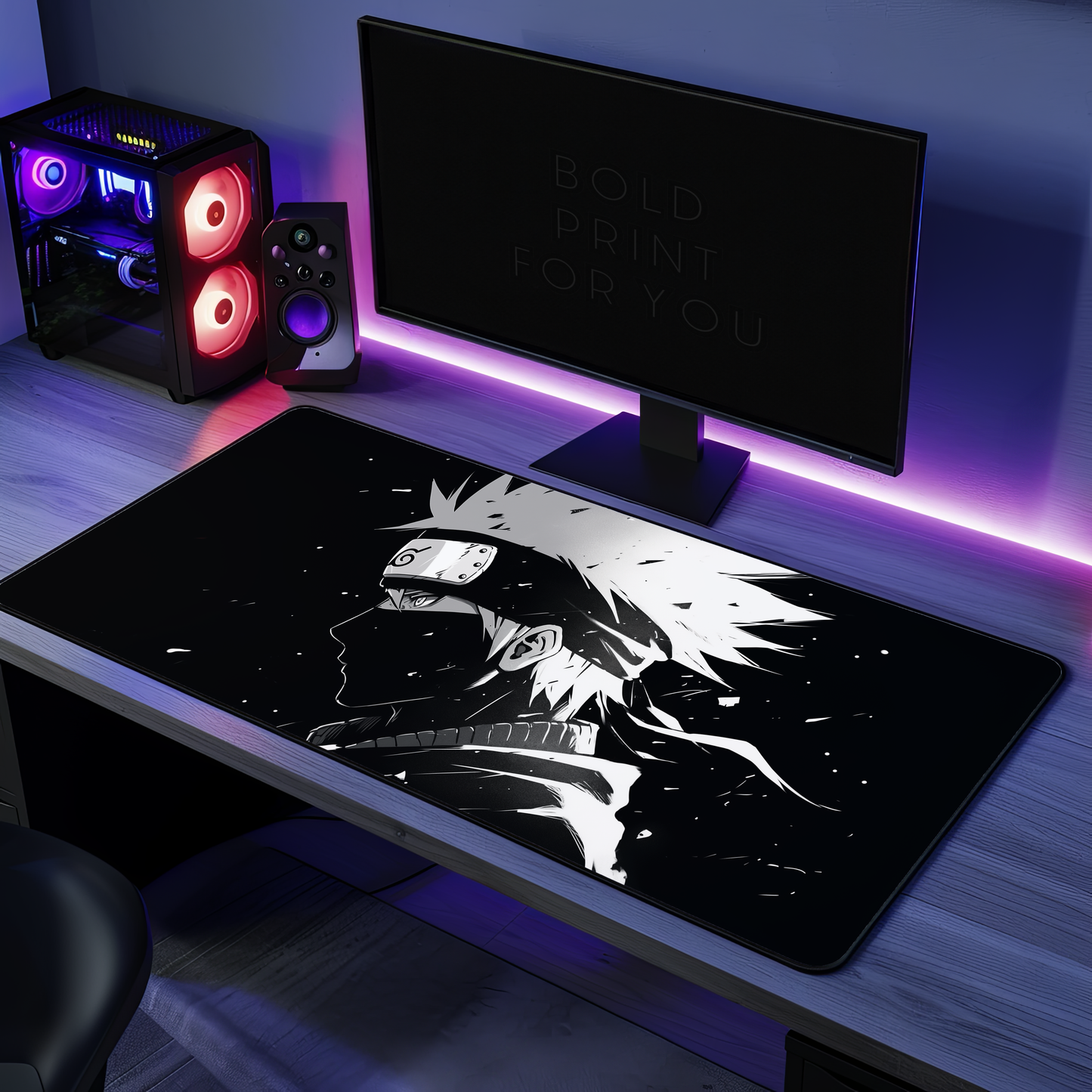 Anime Kakashi Hatake Monochrome Desk Mat
