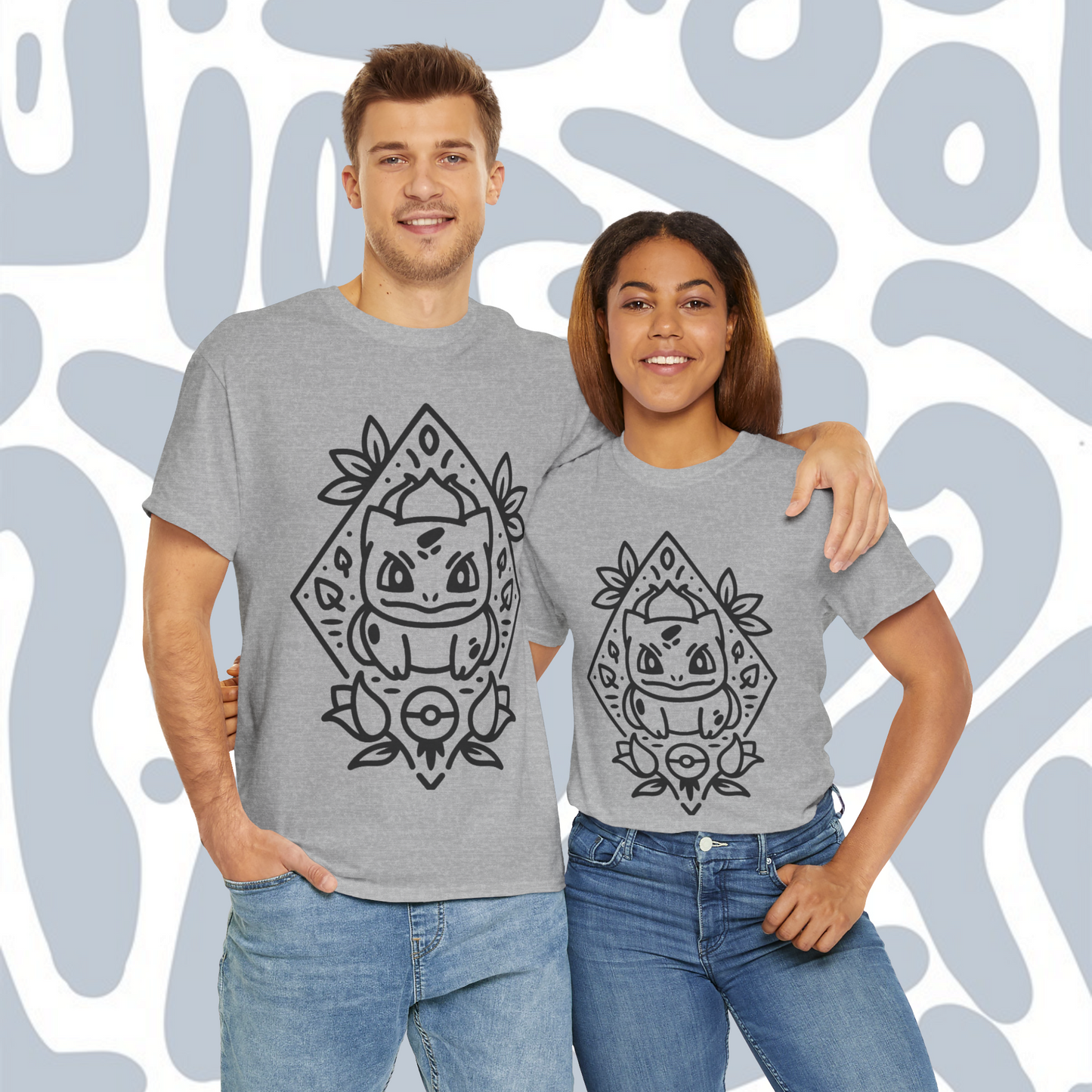 Minimalist Bulbasaur T-Shirt, Funny Anime Unisex tee
