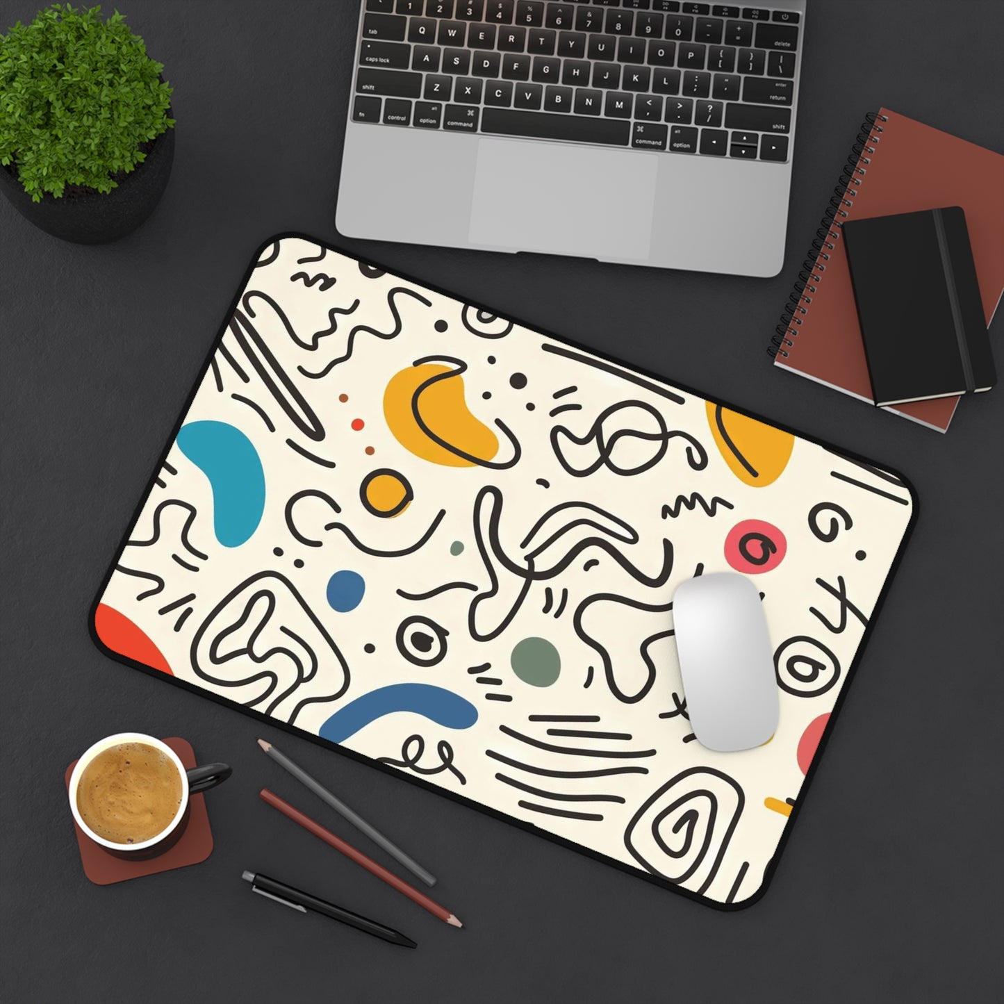 Mid-Century Modern Abstract Desk Mat