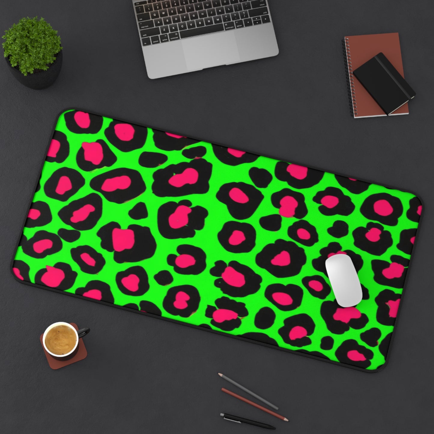Light Green Leopard Gaming Desk Mat