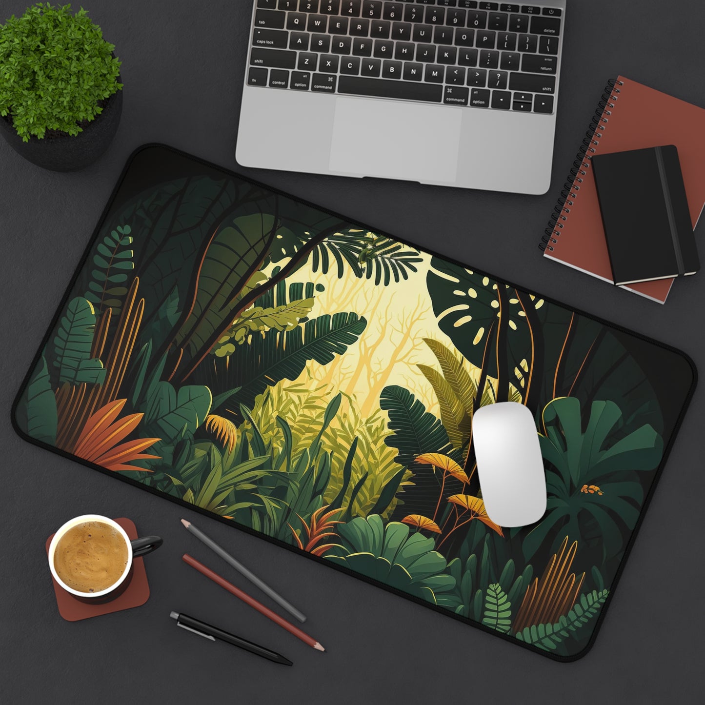 Jungle Desk Mat, Gaming keyboard matt, mousepad large, XXL extended deskpad mouse pad - Bold Print