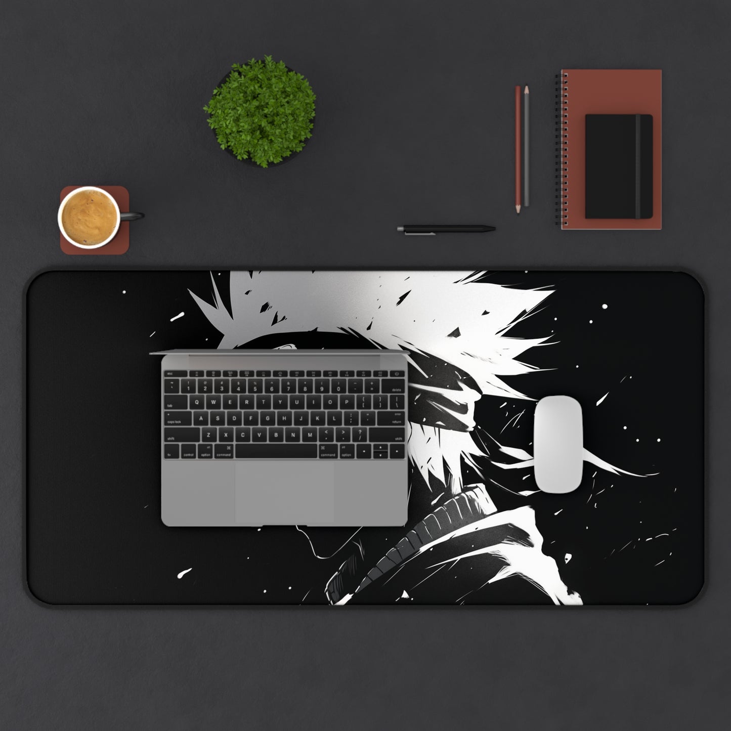 Anime Kakashi Hatake Monochrome Desk Mat