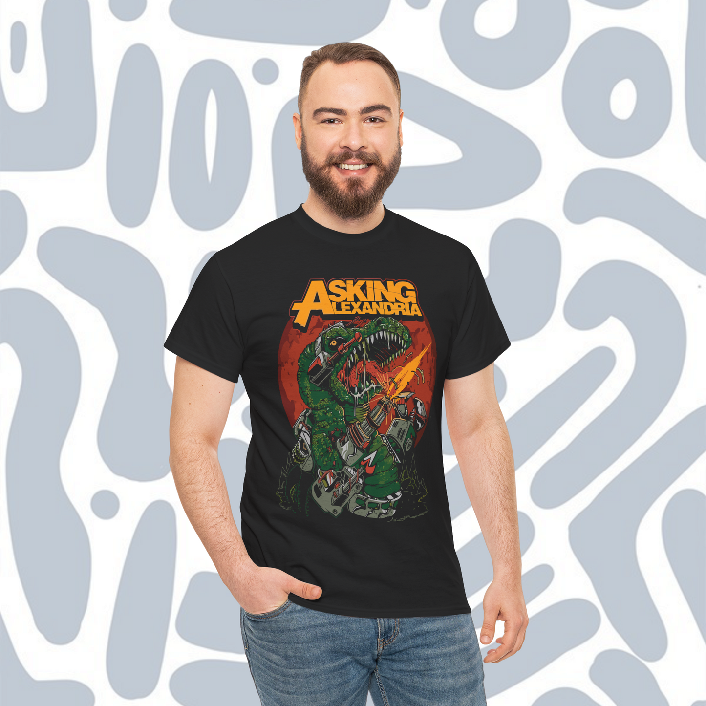 ASKING ALEXANDRIA Dino T-Shirt, Metal Unisex tee