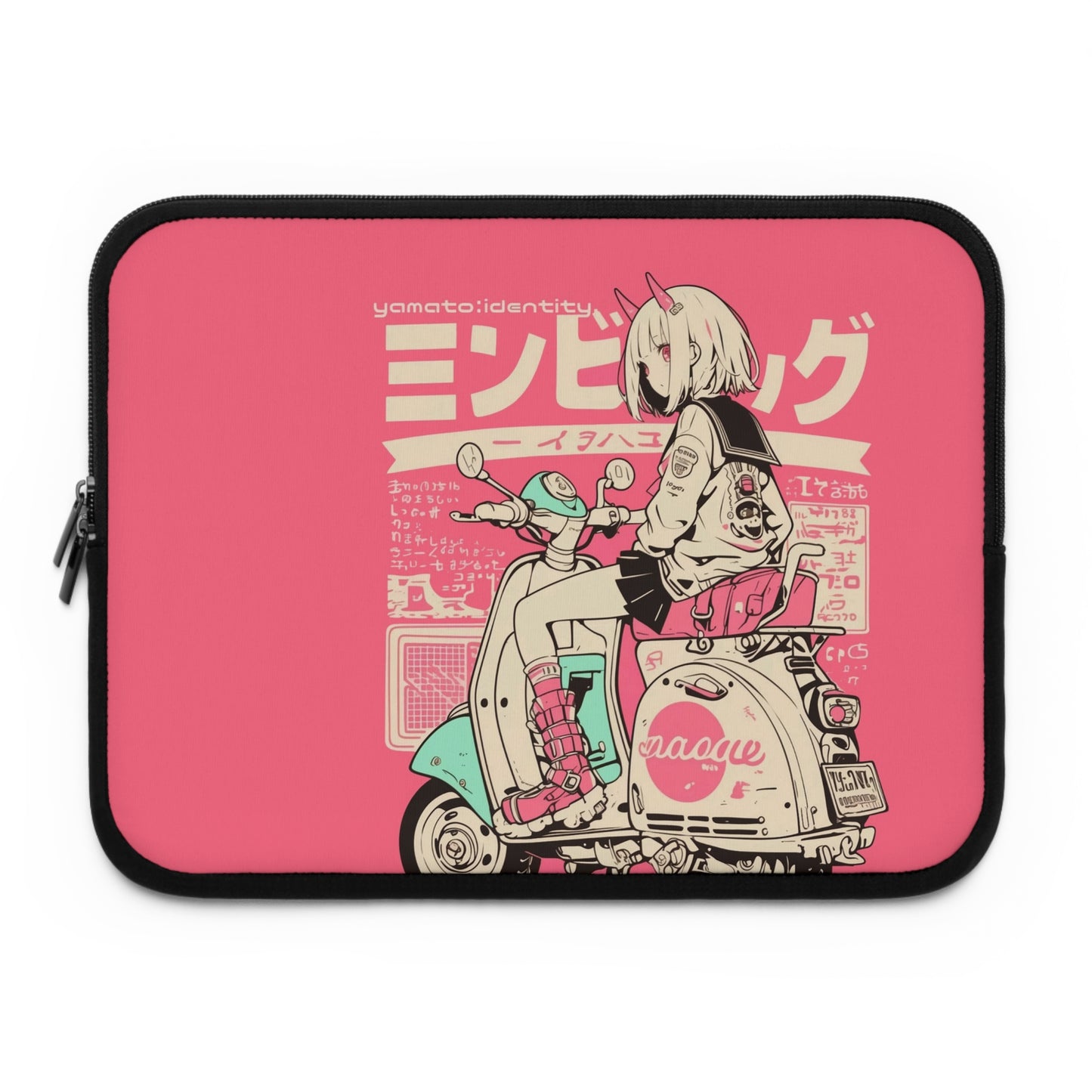 Anime Girl on Scooter Laptop sleeve