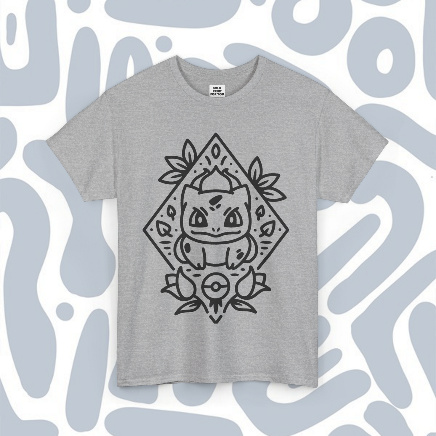 Minimalist Bulbasaur T-Shirt, Funny Anime Unisex tee
