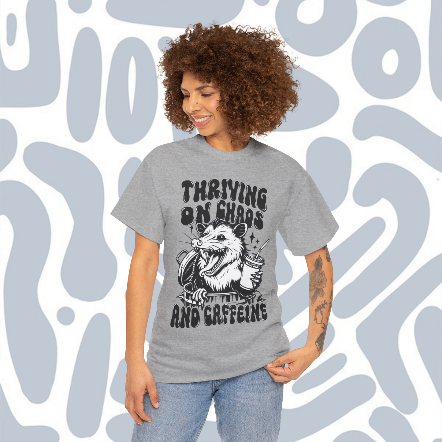 Thriving on chaos and caffeine T-Shirt, Funny Unisex tee