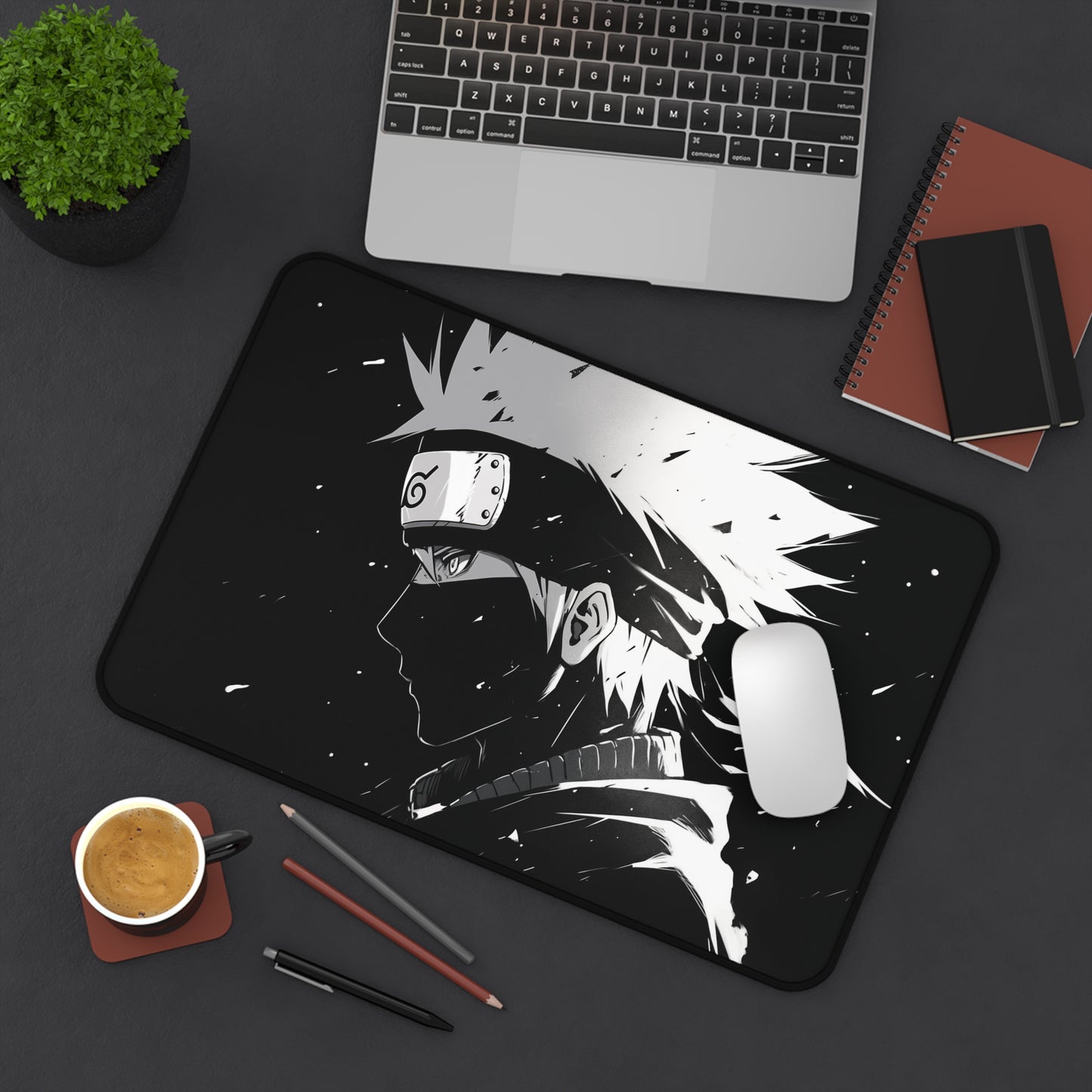 Anime Kakashi Hatake Monochrome Desk Mat