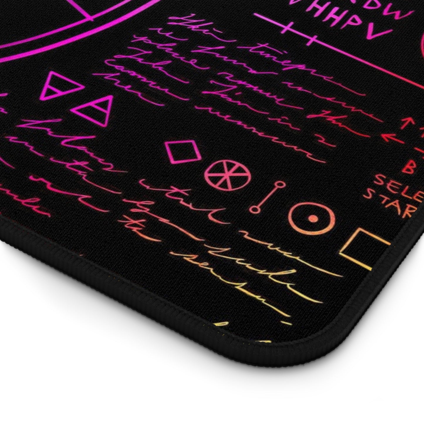 Neon Bill Cipher Desk Mat, Gravity Falls gaming mouse mat