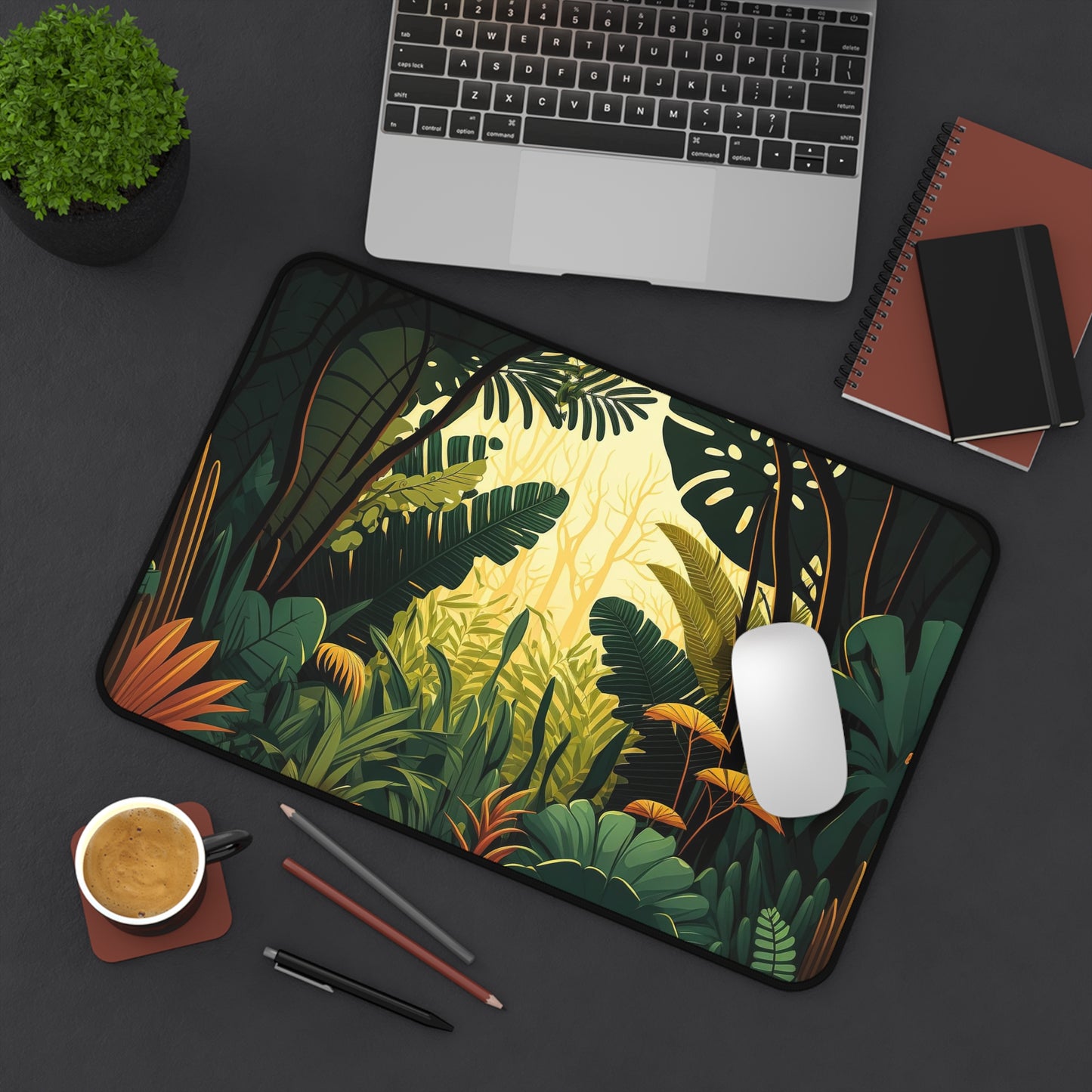 Jungle Desk Mat, Gaming keyboard matt, mousepad large, XXL extended deskpad mouse pad - Bold Print