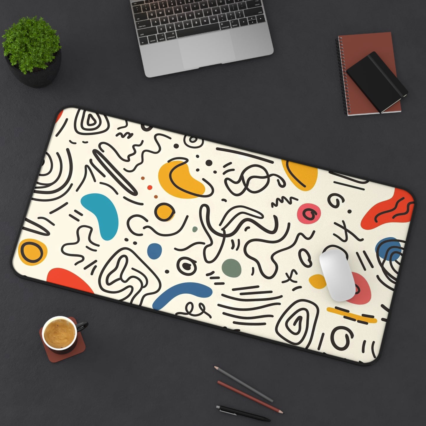 Mid-Century Modern Abstract Desk Mat