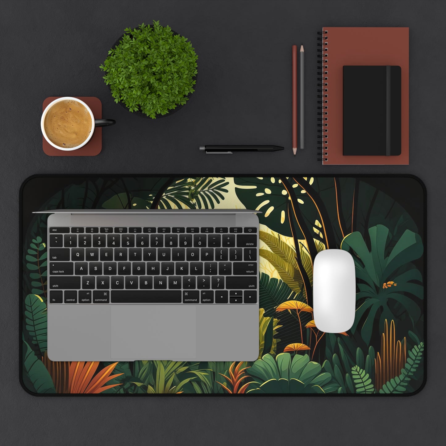 Jungle Desk Mat, Gaming keyboard matt, mousepad large, XXL extended deskpad mouse pad - Bold Print