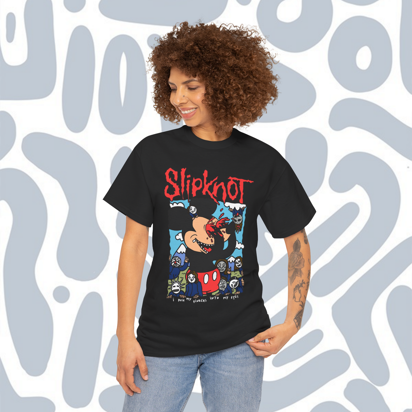 Slipknot i push my fingers into my eyes T-Shirt, Funny Unisex tee